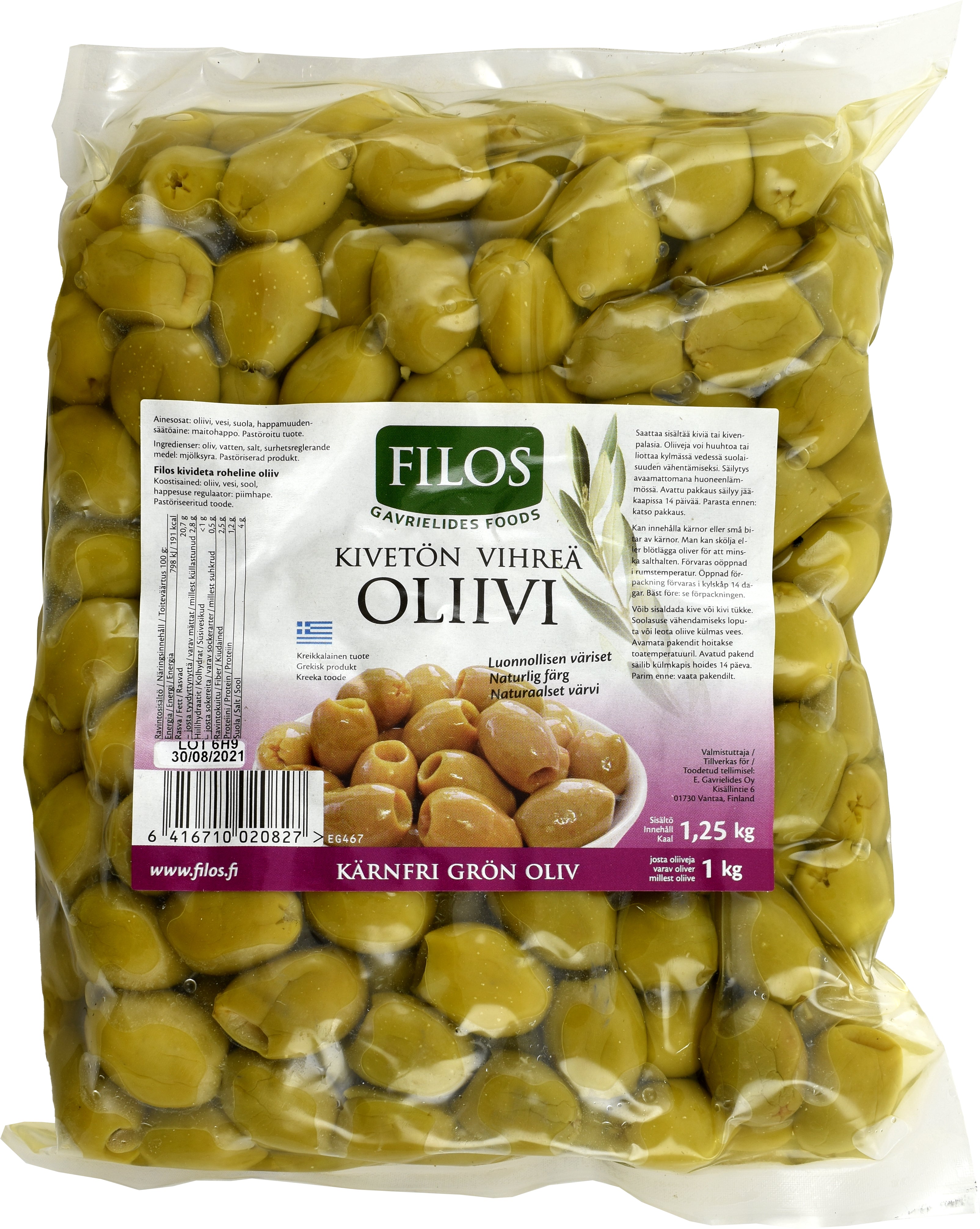 Filos 1,25/1kg vihreä oliivi kivetön
