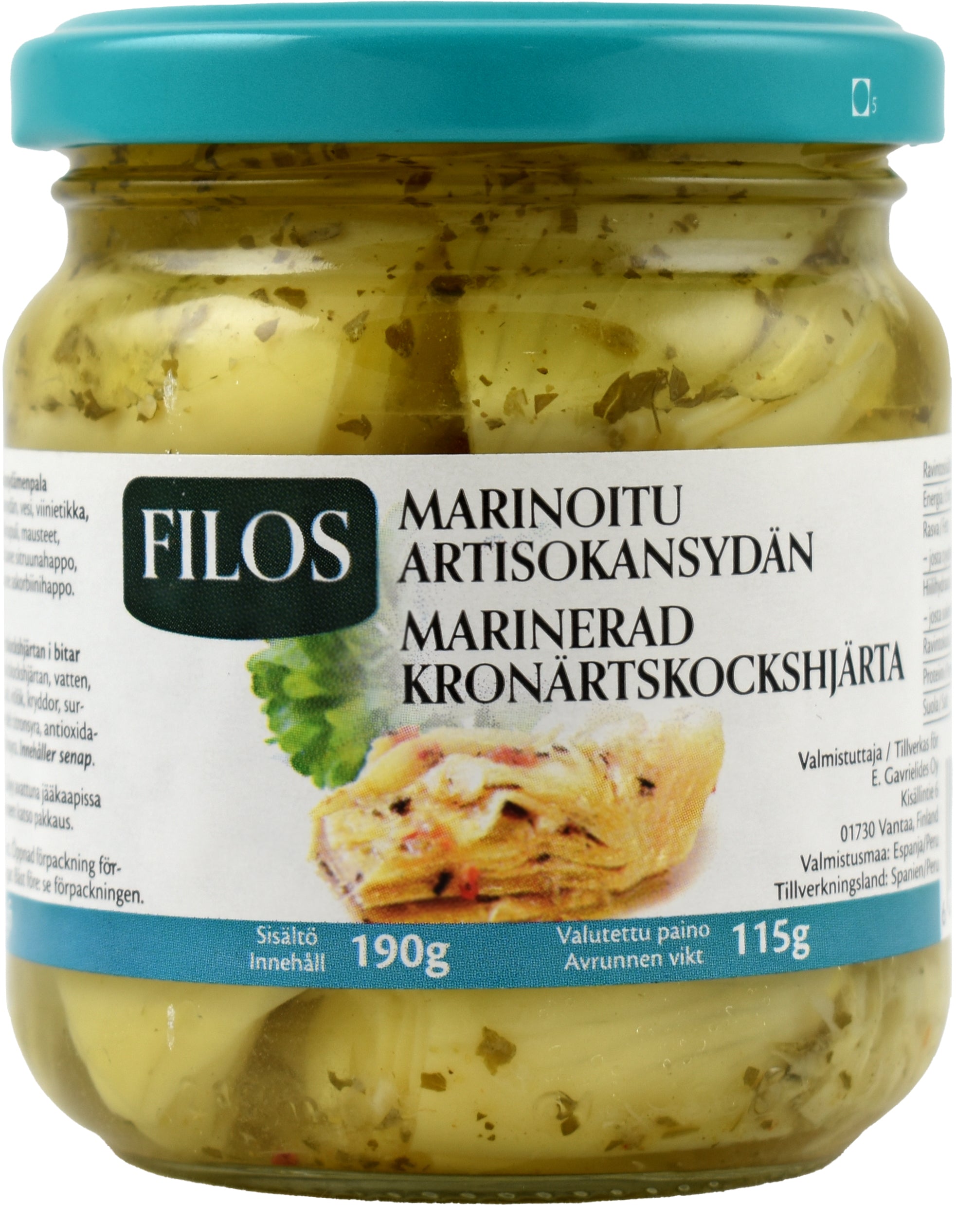 Filos 190/115g marinoitu artisokansydämenpala