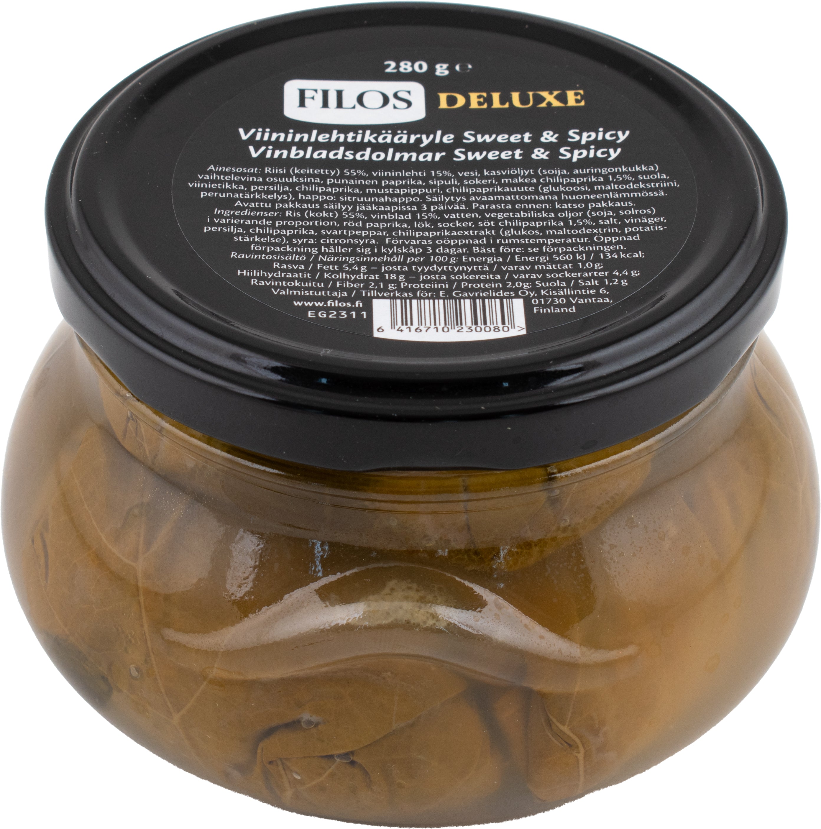 Filos Deluxe Sweet & Spicy viininlehtikääryle 280g
