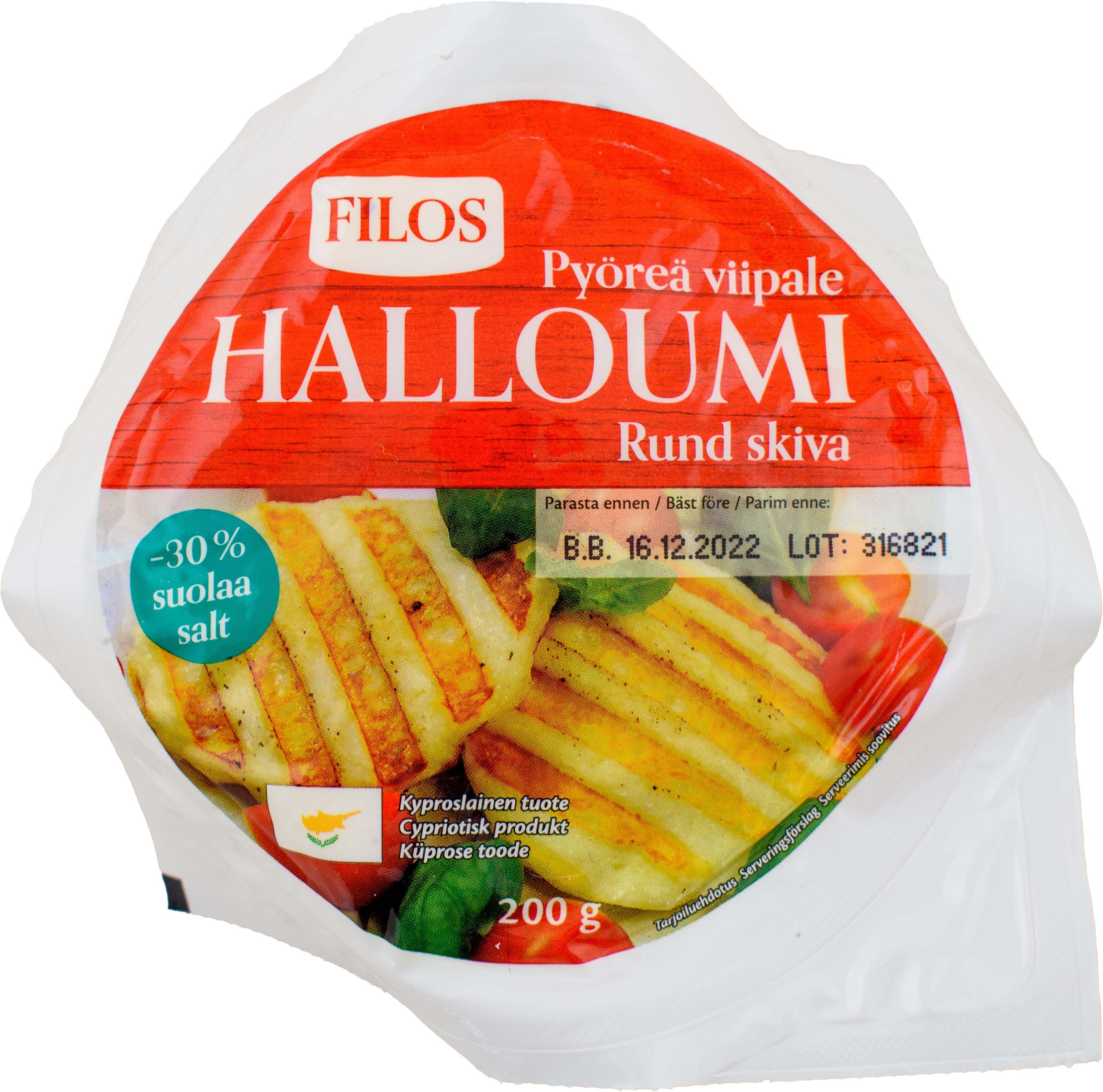 Filos 200g pyöreä viipaloitu halloumi-juusto