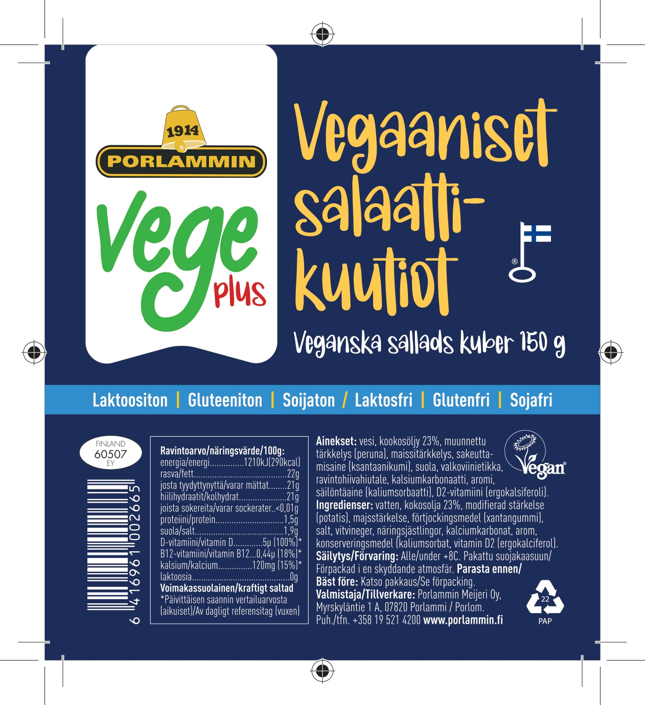 Porlammin Vege plus 150g salaattikuutio