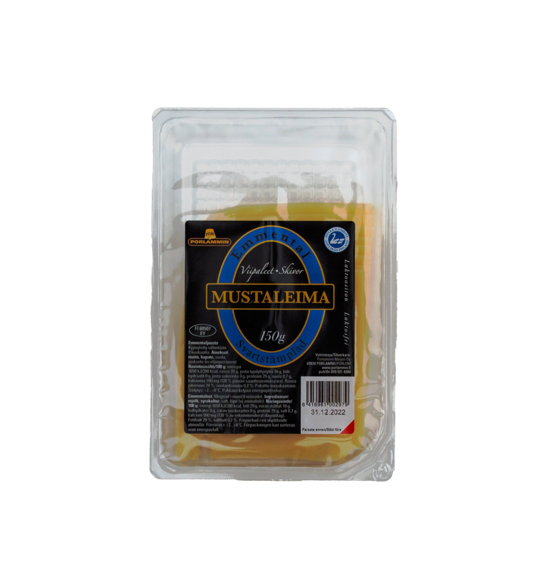 Porlammin mustaleima 150g emmentaljuustoviipale