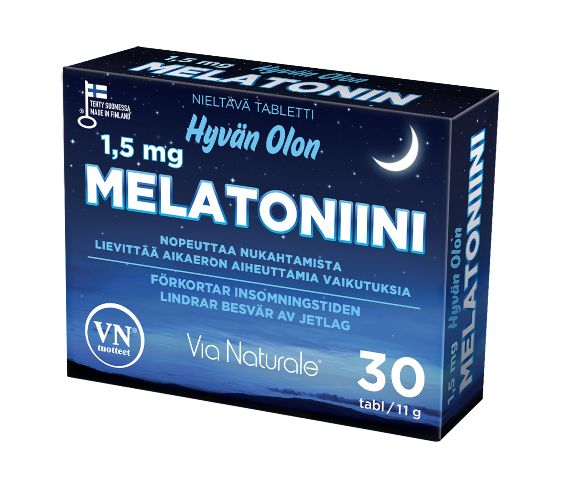 Hyvän Olon Melatoniini 1,5 mg 30 comprimés Via Naturale