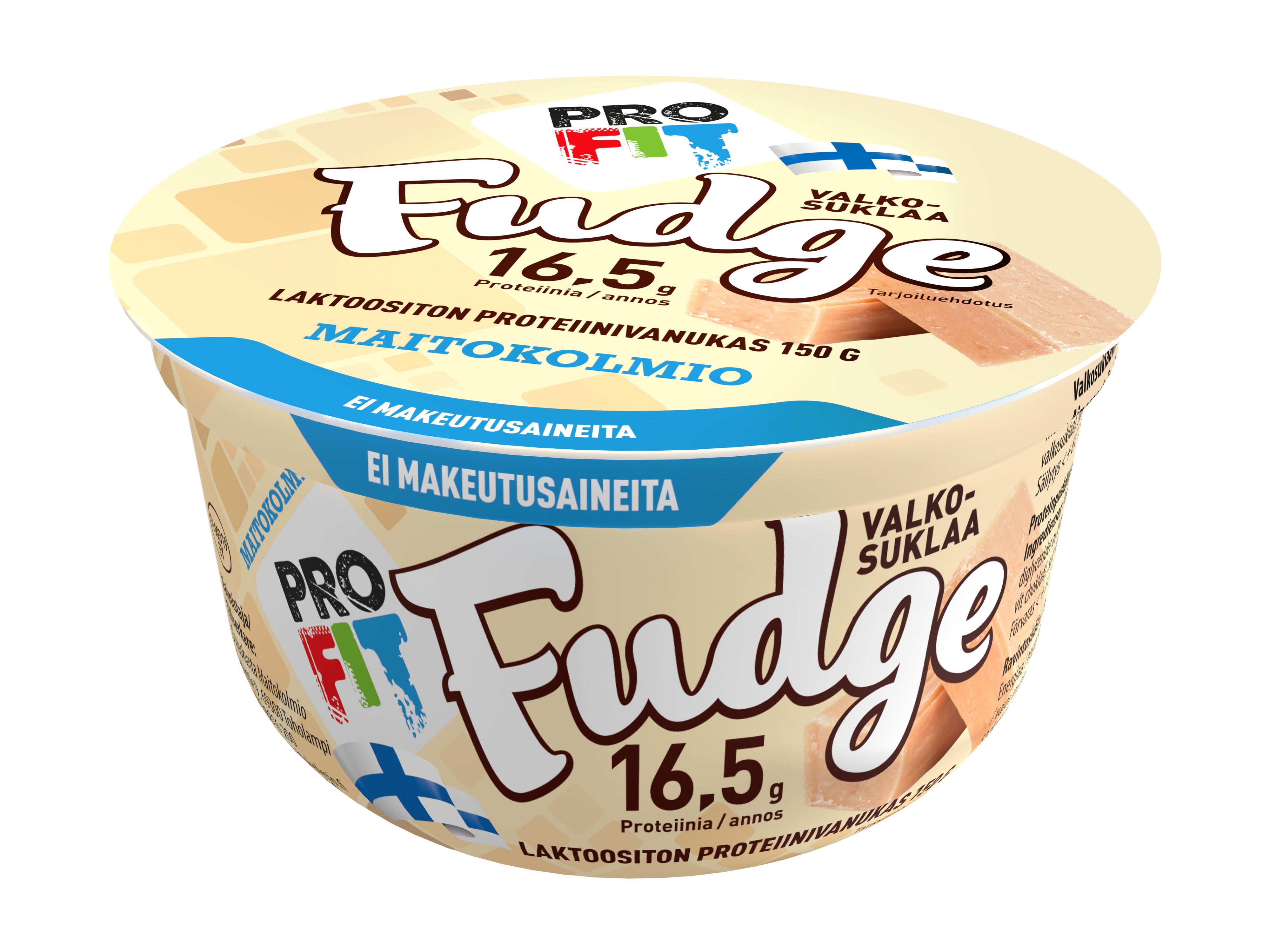 Maitokolmio PROFIT laktoositon valkosuklaa fudge proteiinivanukas 150g