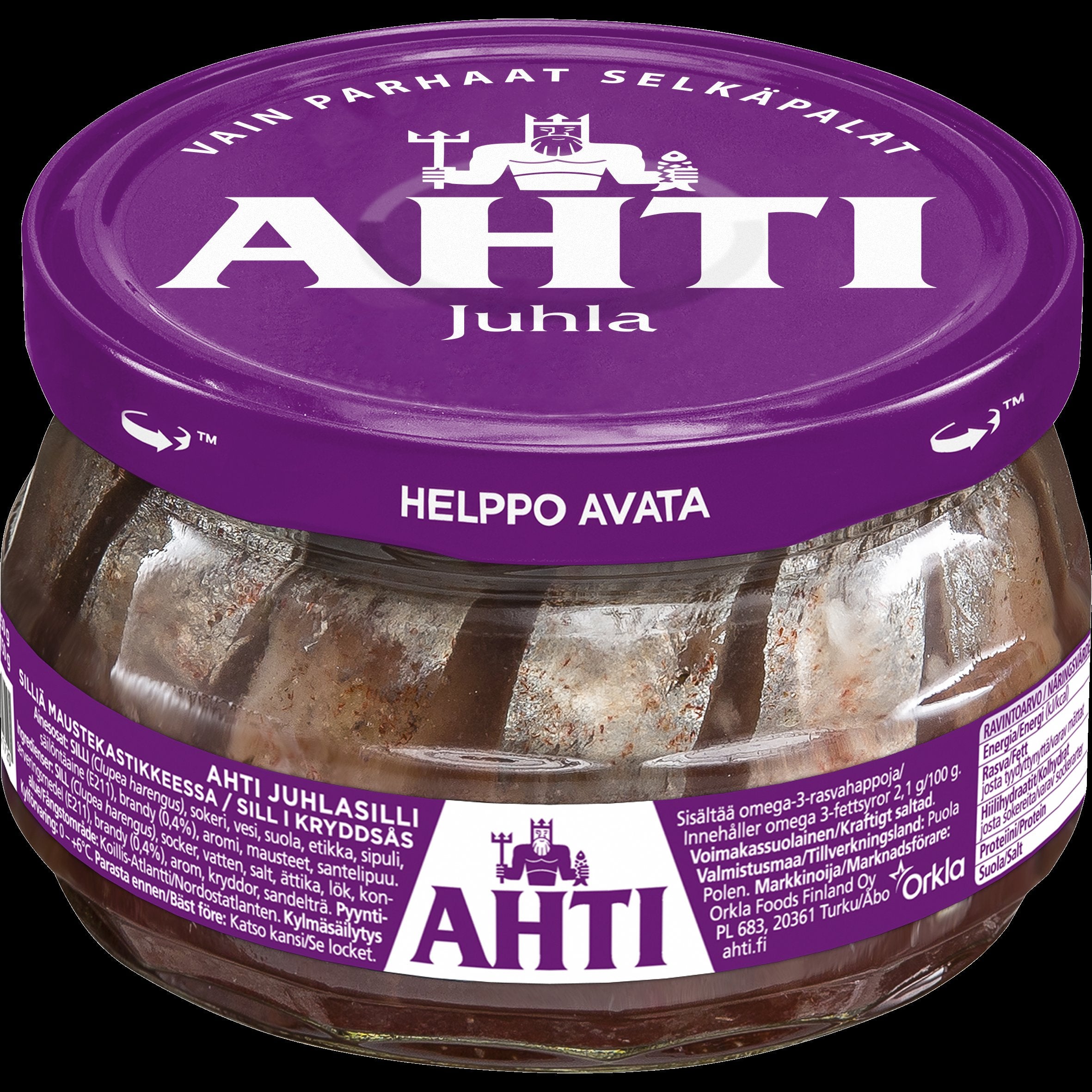 Ahti juhlasilli, silliä maustekastikkeessa 240/150g
