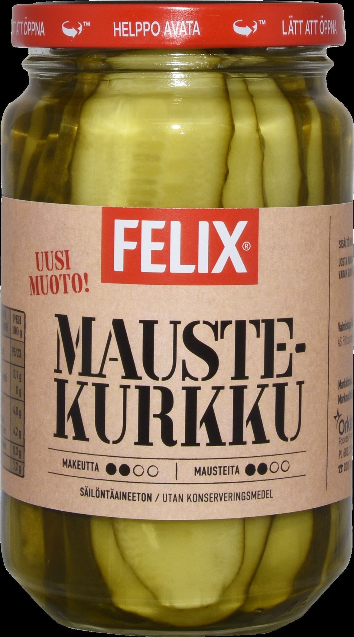 Felix pitkittäin viipaloituja kurkkuja mausteliemessä 460/240g