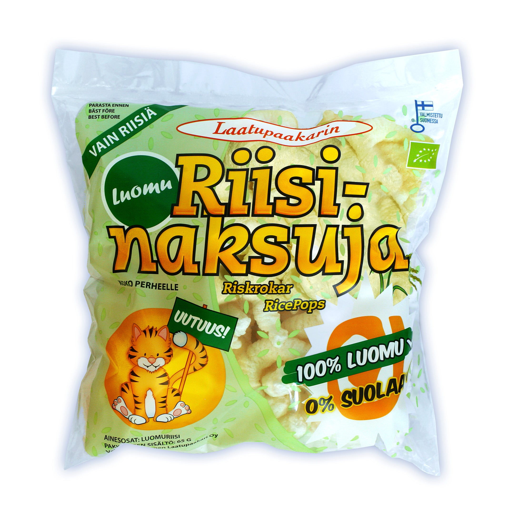 Laatupaakarin Gluteeniton Luomu Riisinaksuja 65g