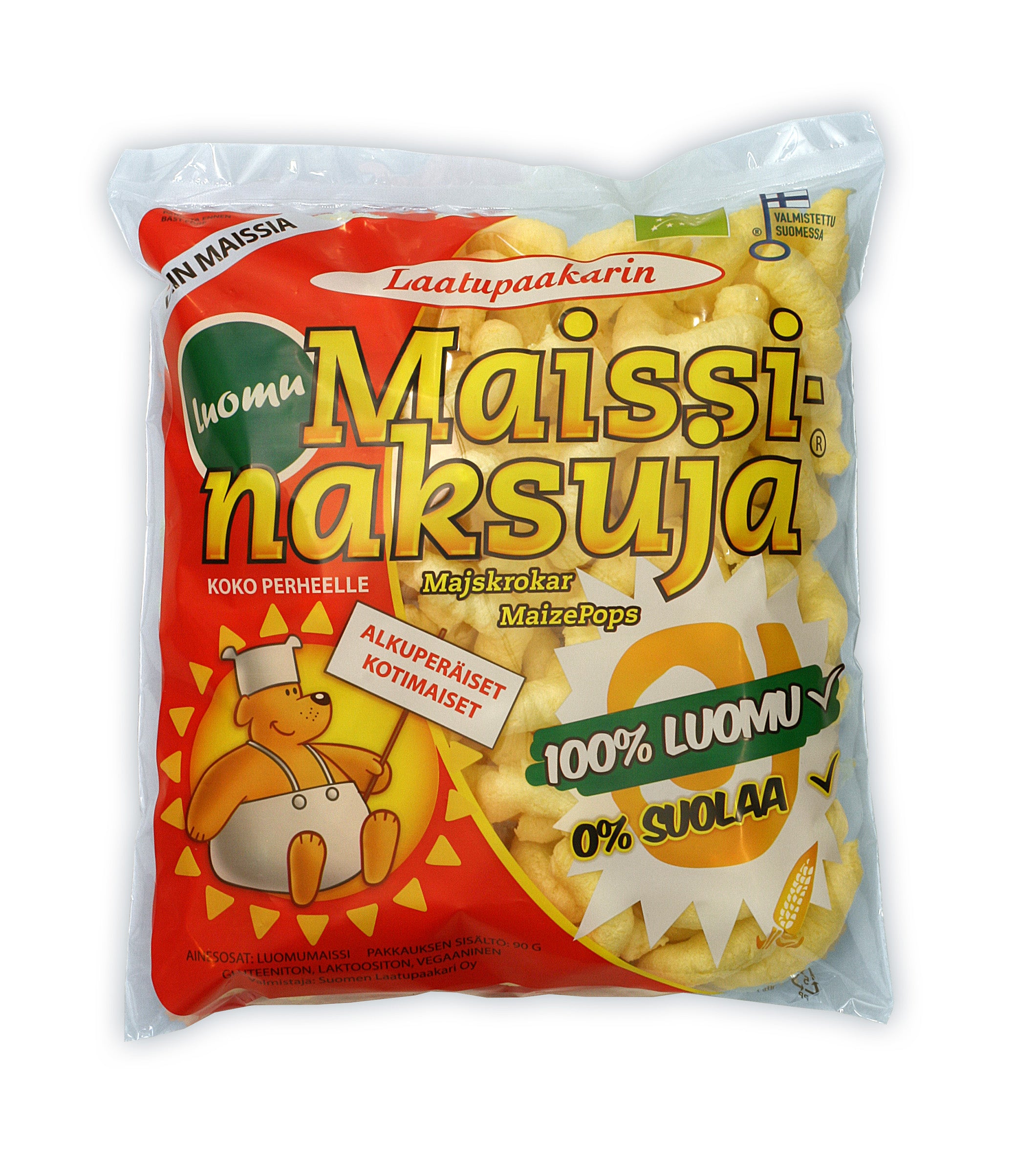 Laatupaakarin Gluteeniton Luomu Maissinaksuja 90g
