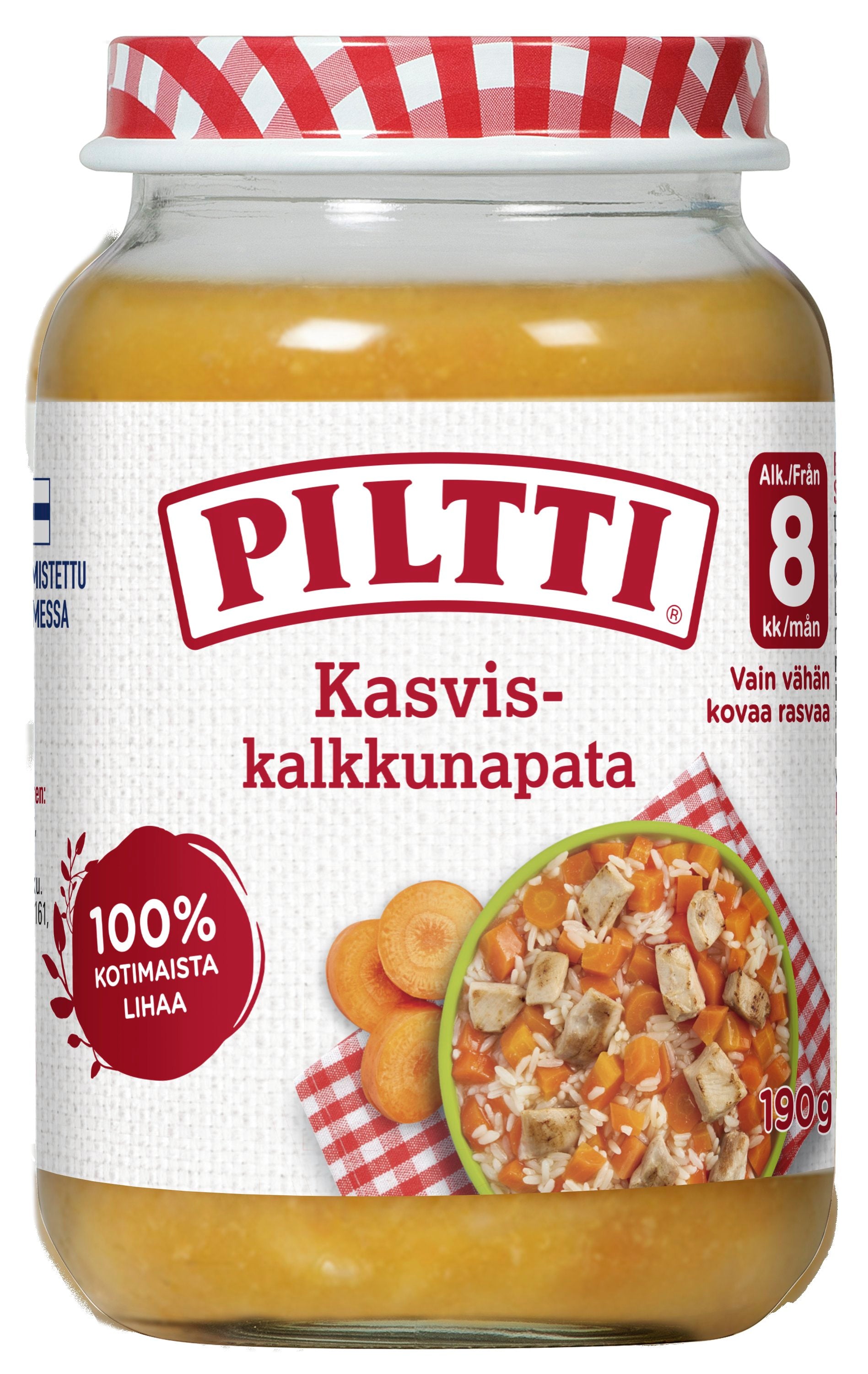 PILTTI 190g Kasvis-kalkkunapata lastenateria 8kk