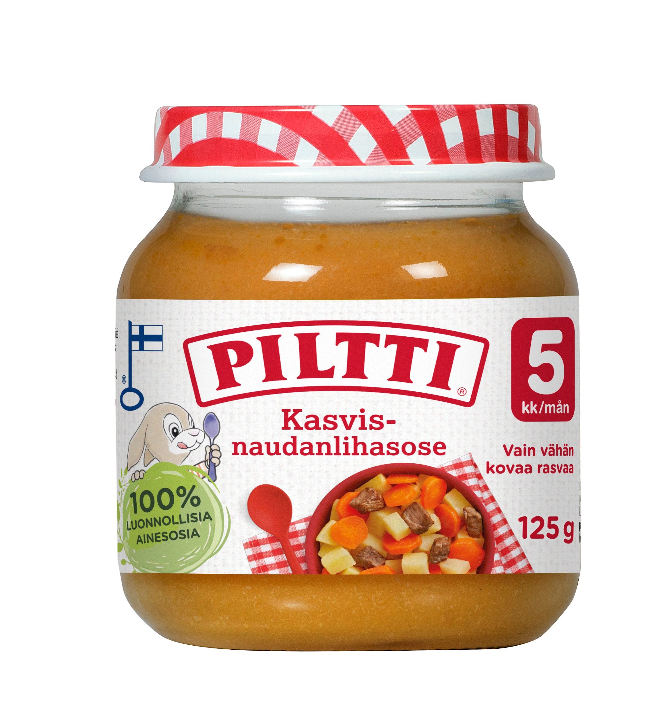 Piltti 125g Kasvis-naudanlihasose lastenateria 5kk