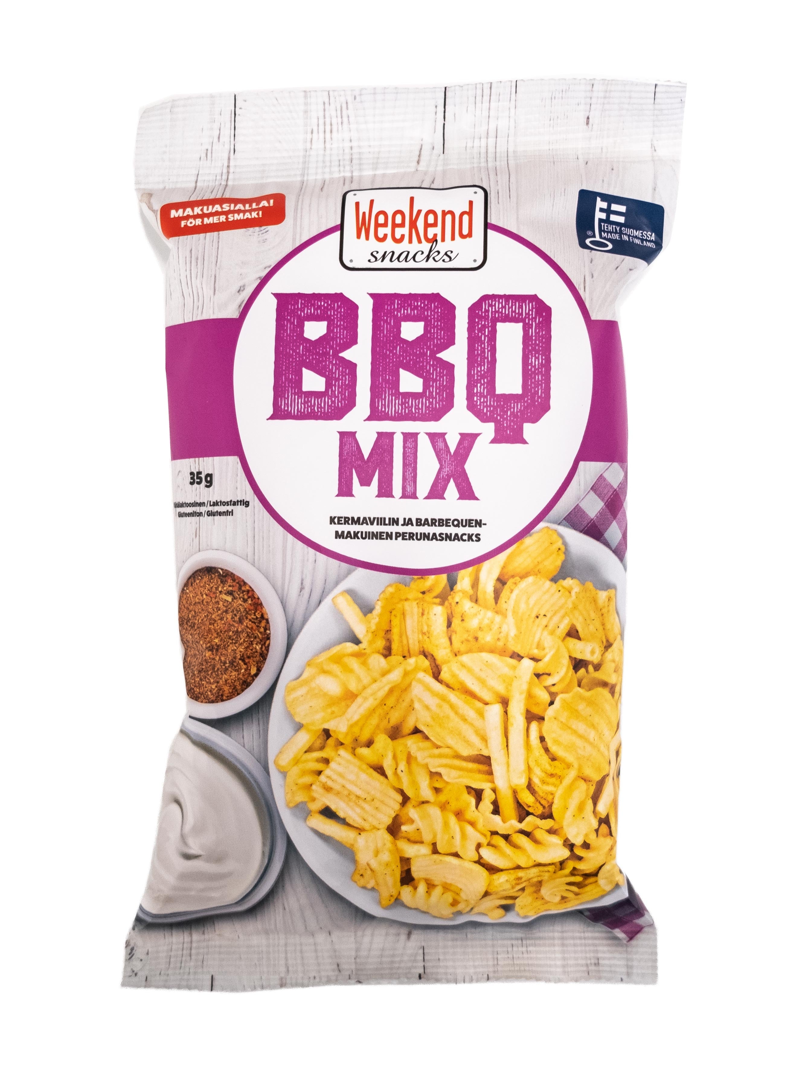 Weekend Snacks BBQ Mix 35g Kermaviilin- ja barbequenmakuinen snacks-sekoitus