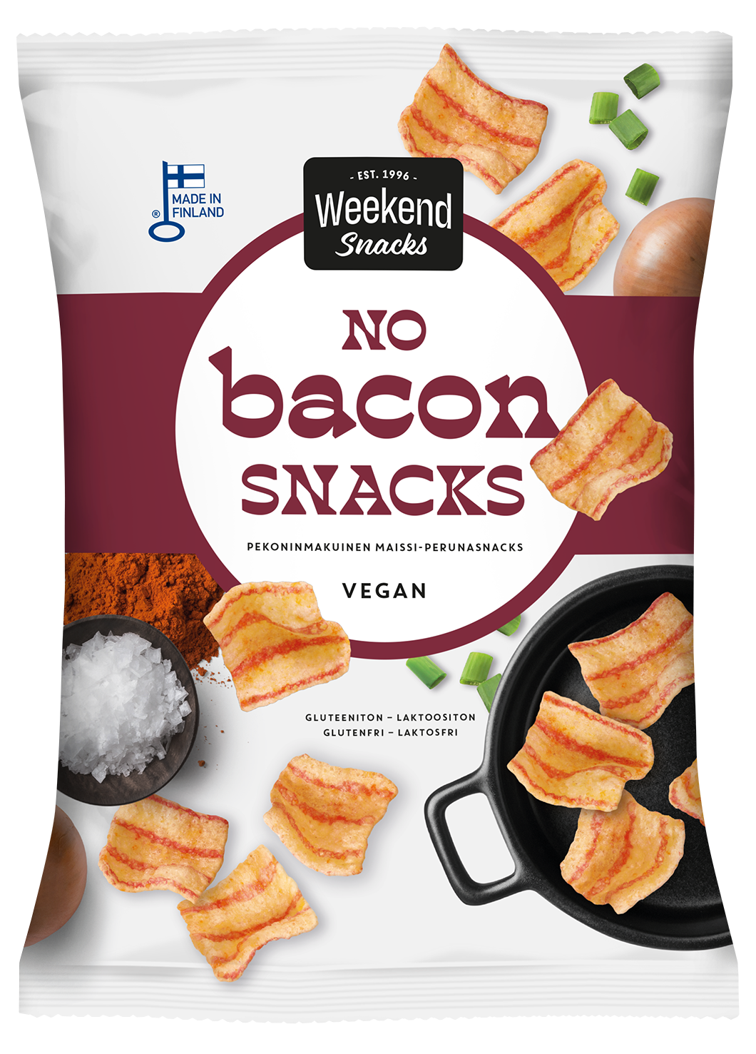 Weekend Snacks No Bacon Snacks, Pekoninmakuinen maissi-perunasnacks 180g