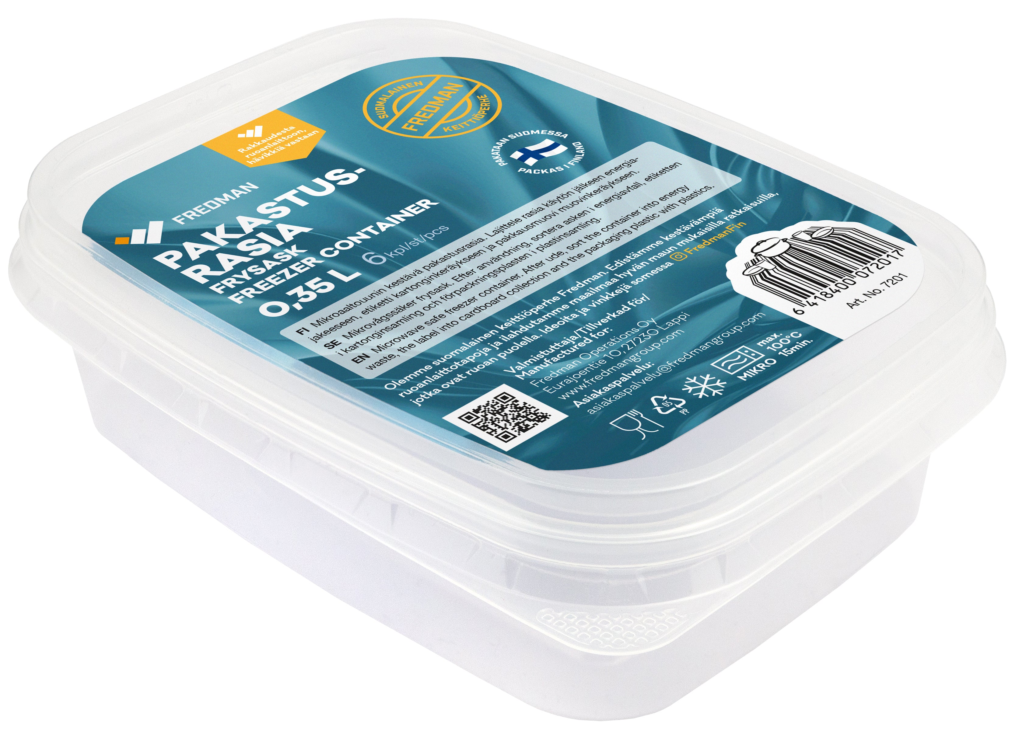 Fredman pakastusrasia 0,35l mikronkestävä x 6 kpl