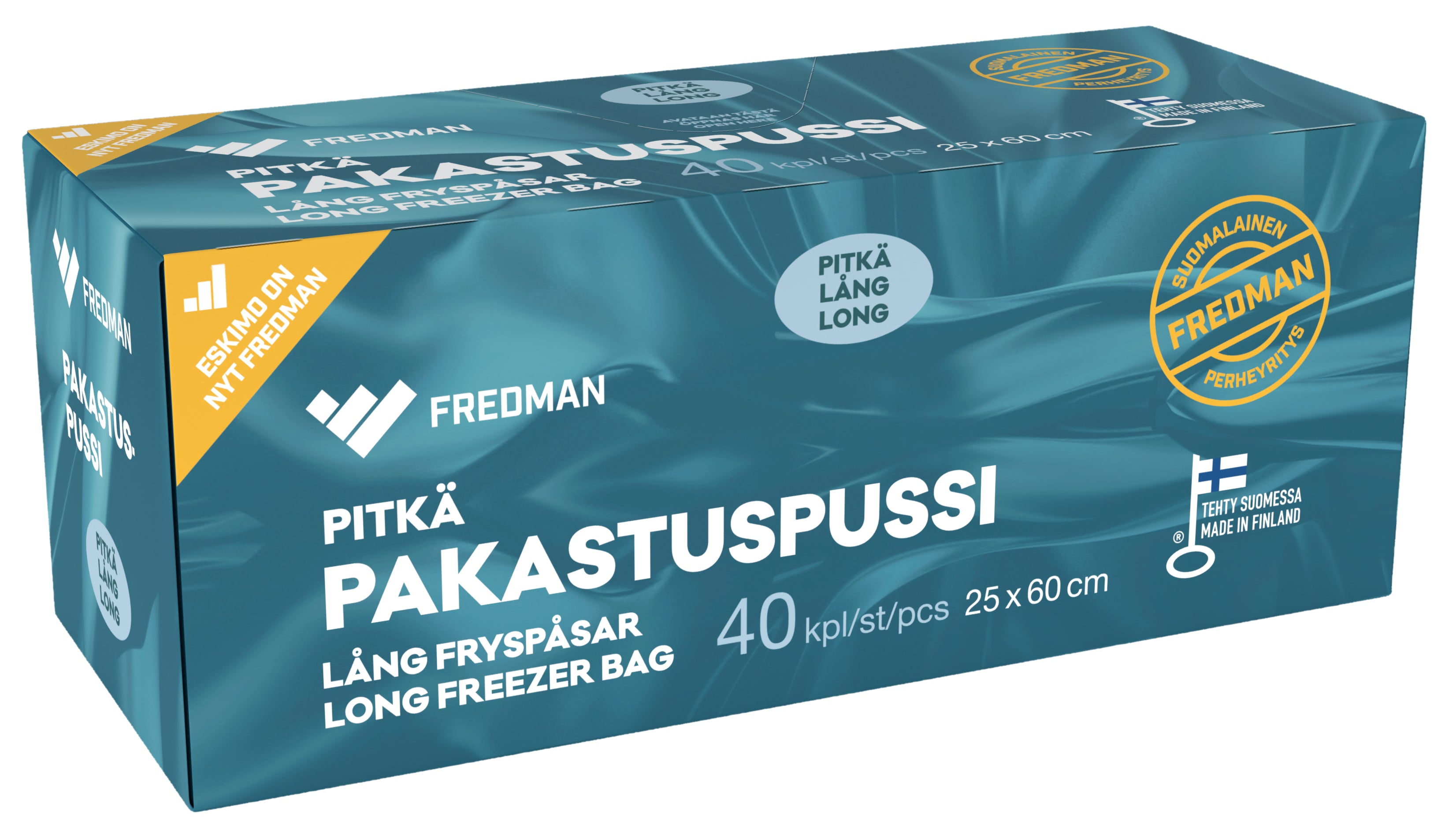 Fredman pitkä pakastuspussi 25x60cm 40kpl