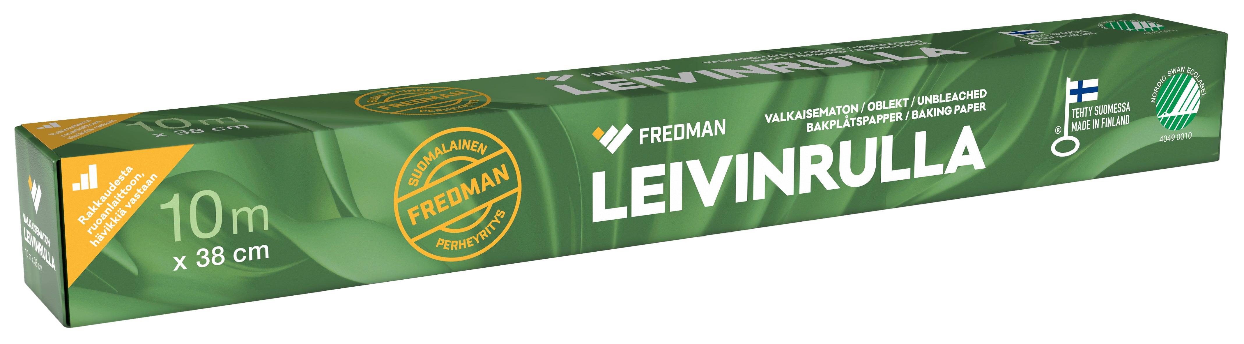 Fredman leivinrulla valkaisematon 38cmx10m
