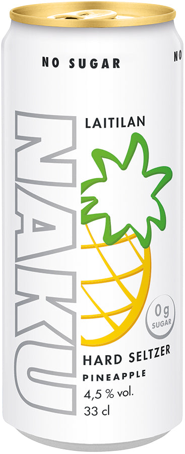 Laitilan Naku Pineapple 4,5 til-% 0,33L hard seltzer