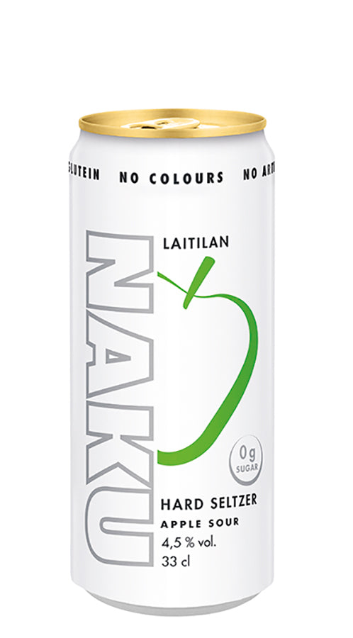 Laitilan Naku Apple Sour 4,5 til-% 0,33L hard seltzer