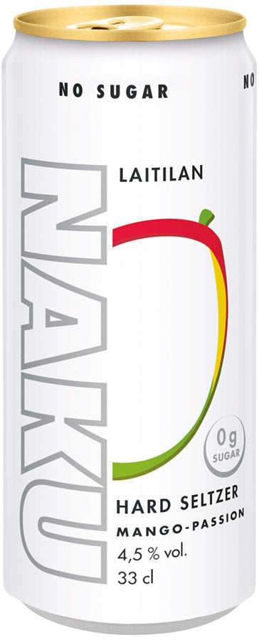 Laitilan Naku Mango-Passion 4,5 til-% 0,33L hard seltzer
