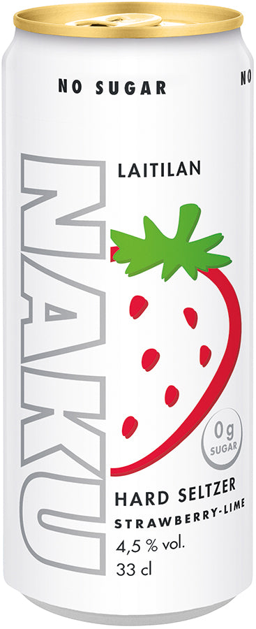Laitilan Naku Strawberry-Lime 4,5 til-% 0,33L hard seltzer