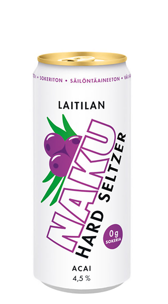 Laitilan Naku Acai 4,5 til-% 0,33L hard seltzer