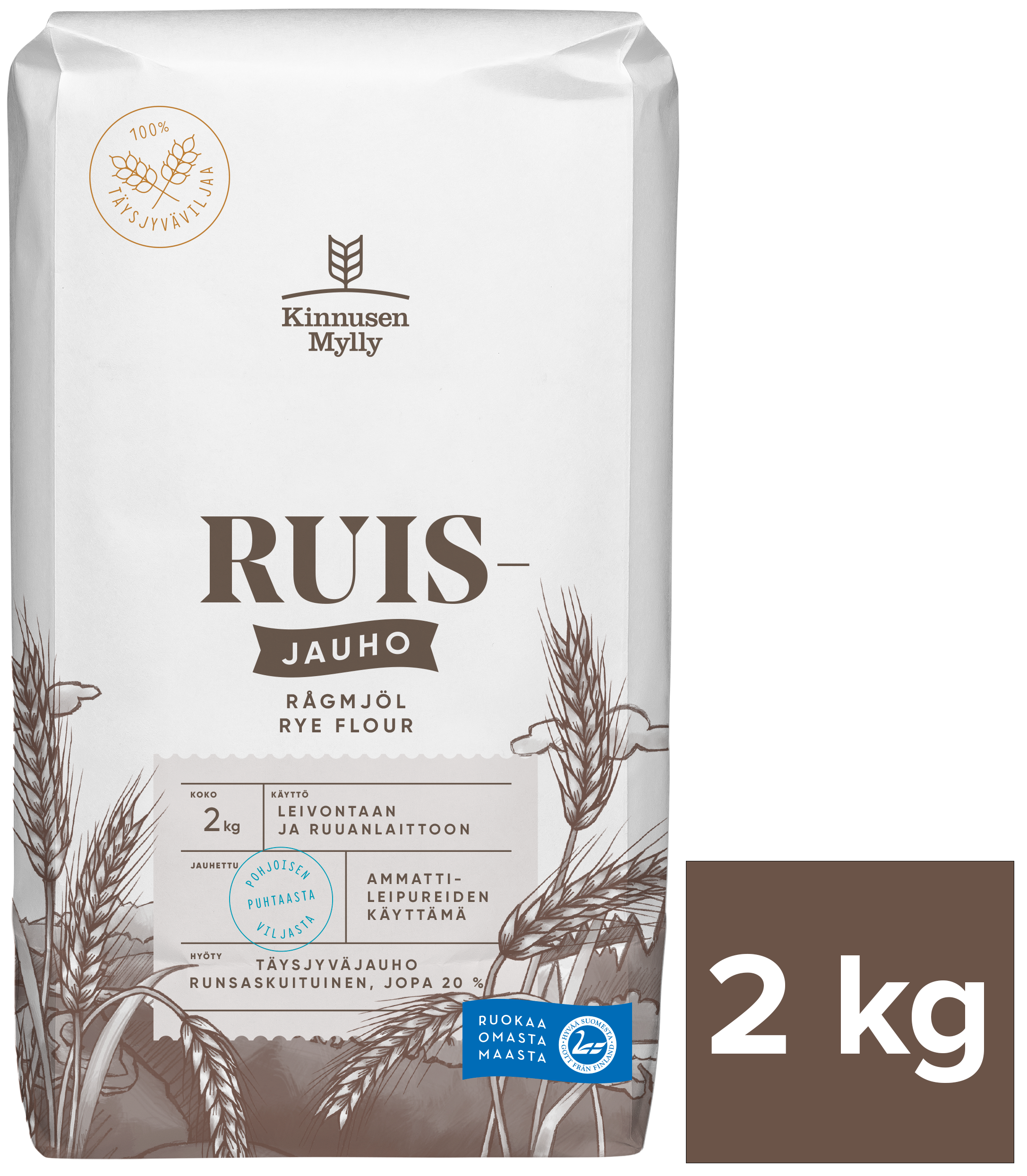 Kinnusen Mylly Ruisjauho 2 kg