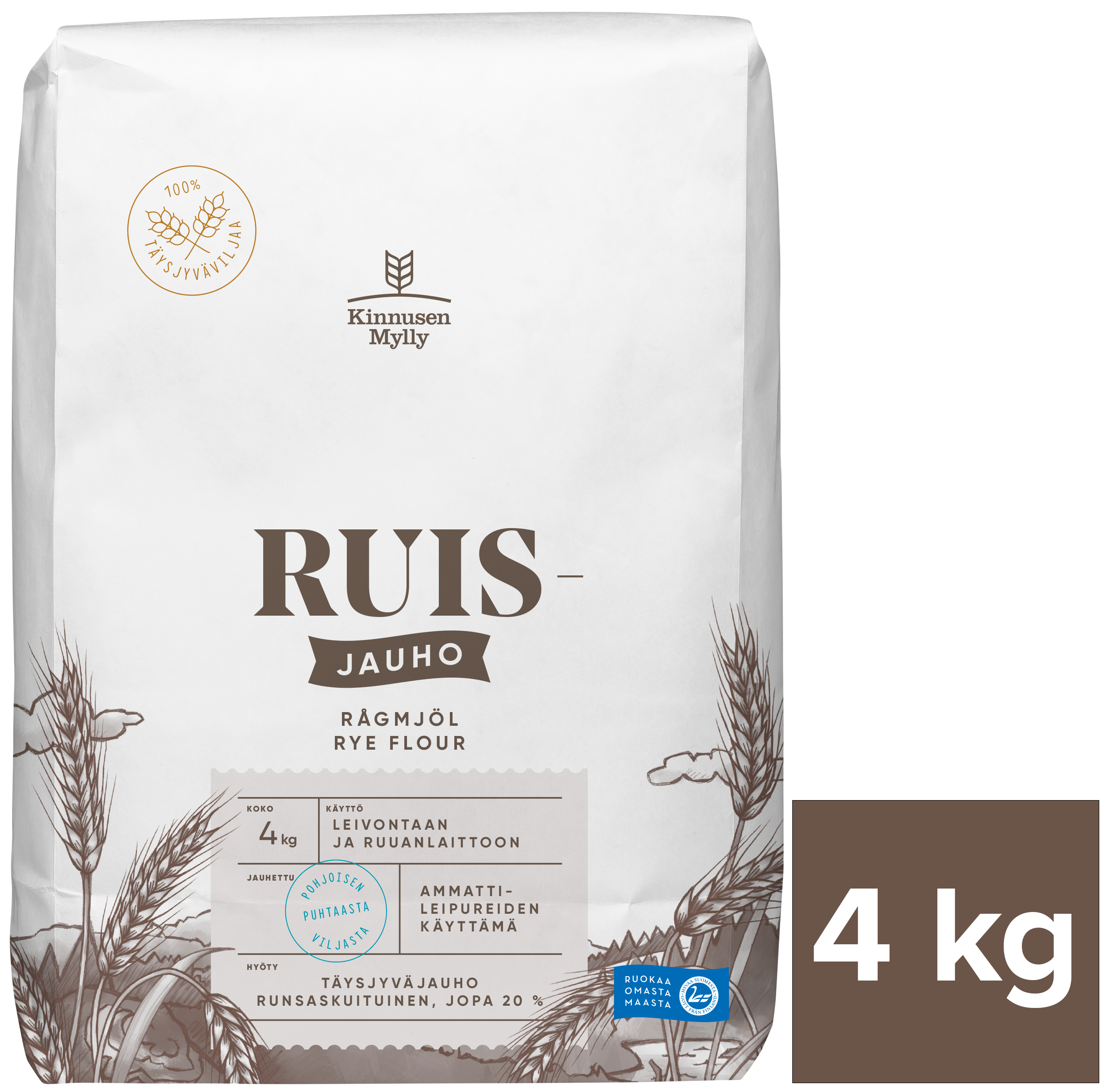 Kinnusen Mylly 4 kg Ruisjauho