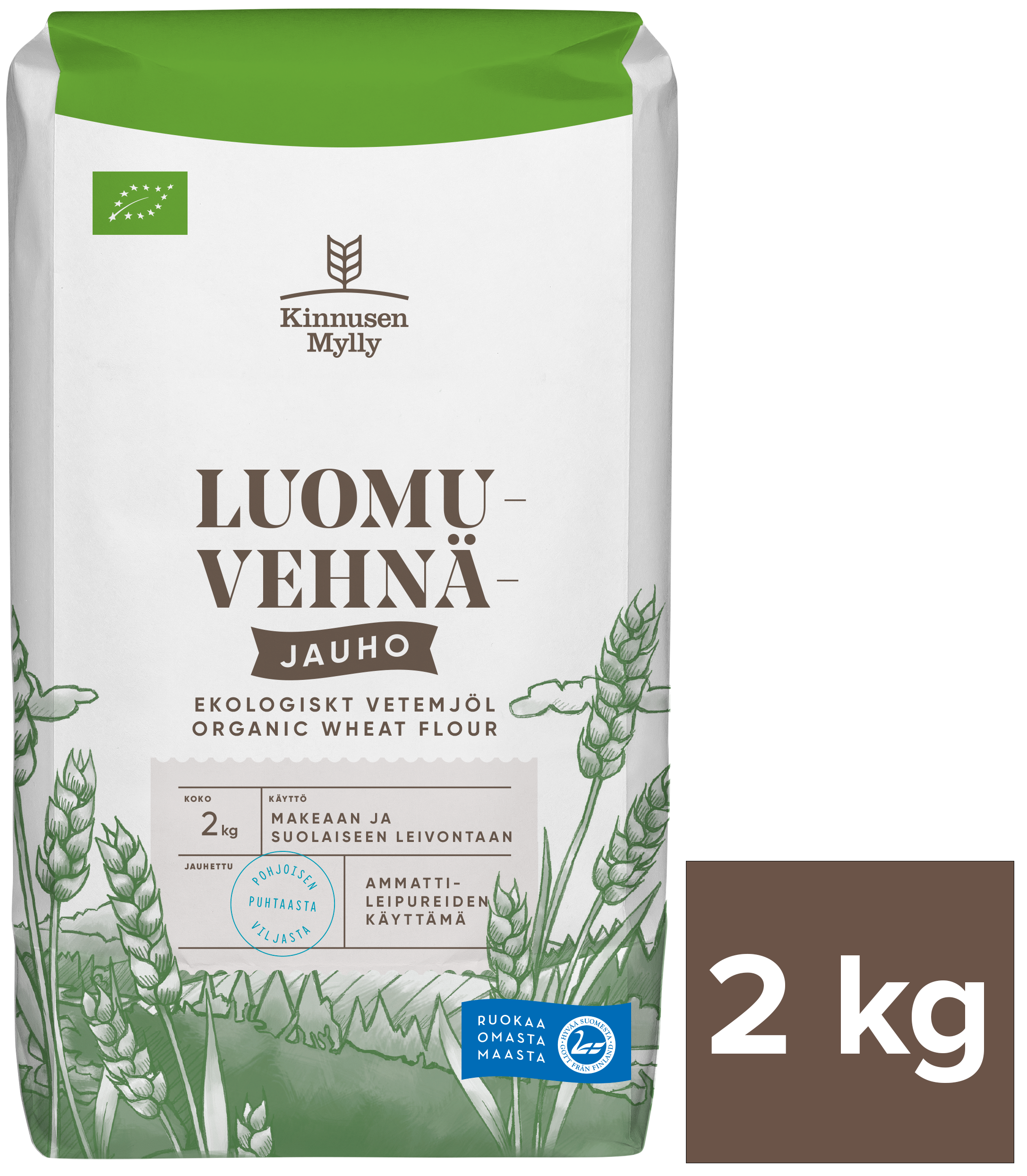 Kinnusen Mylly Luomuvehnäjauho 2 kg
