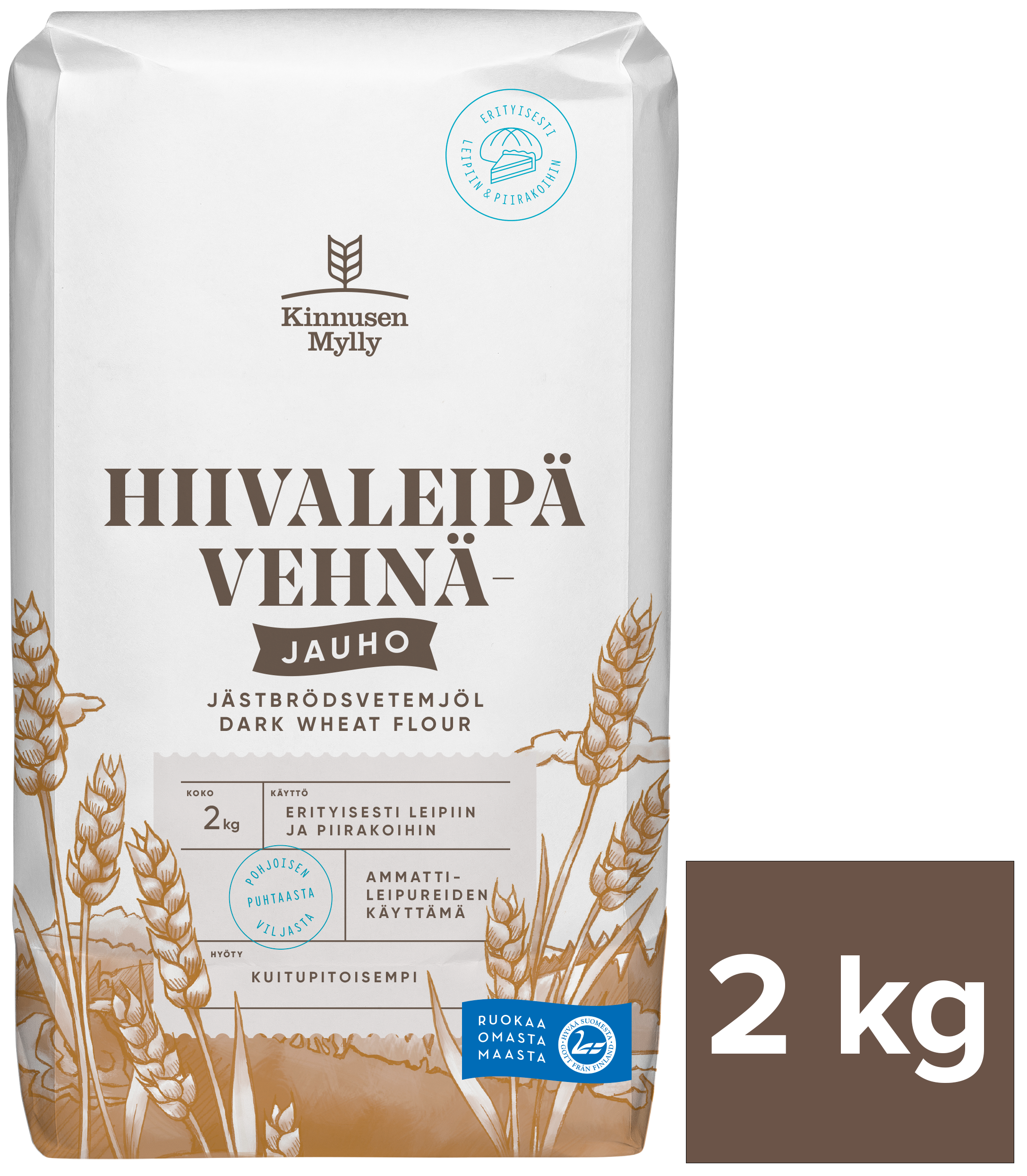 Kinnusen Mylly Hiivaleipävehnäjauho 2 kg