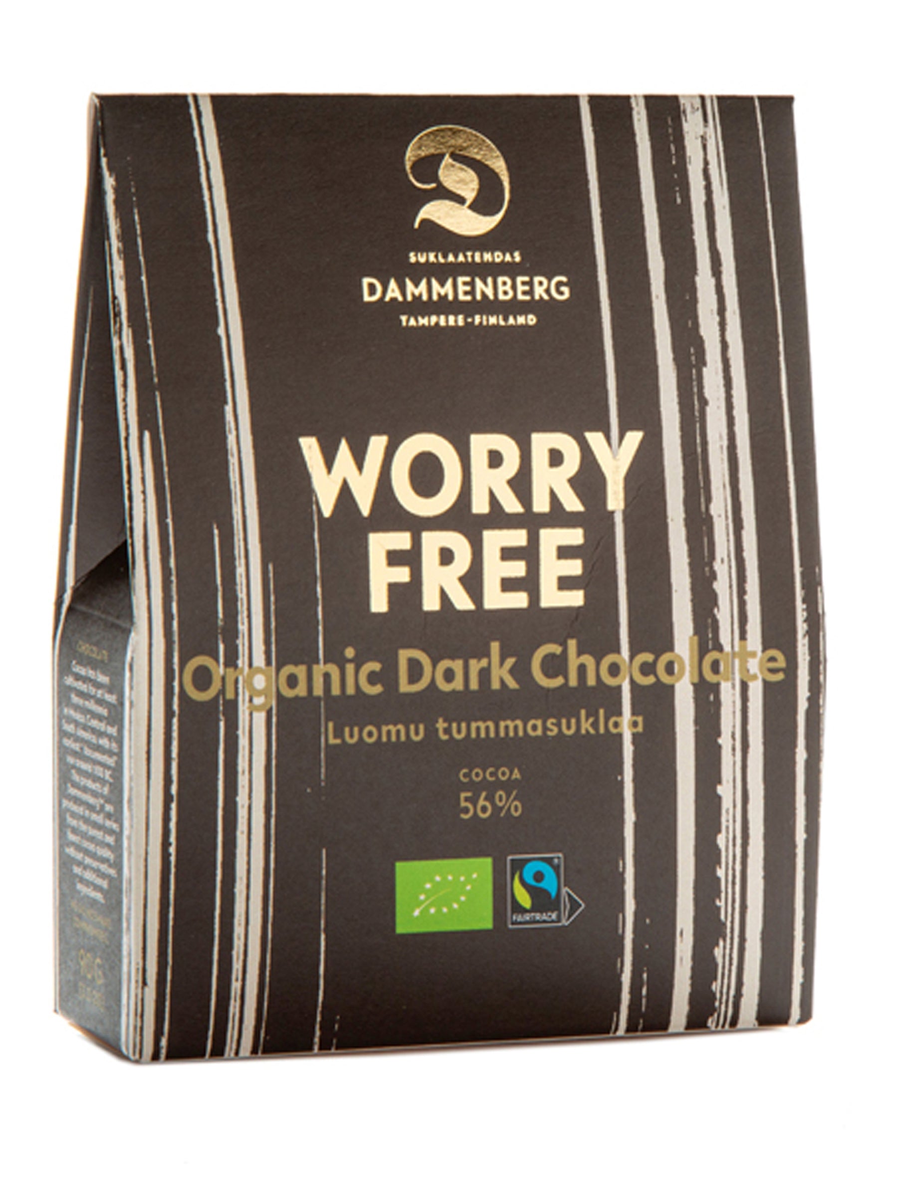 Dammenberg Tumma suklaanappi 90g, luomu, reilun kaupan.