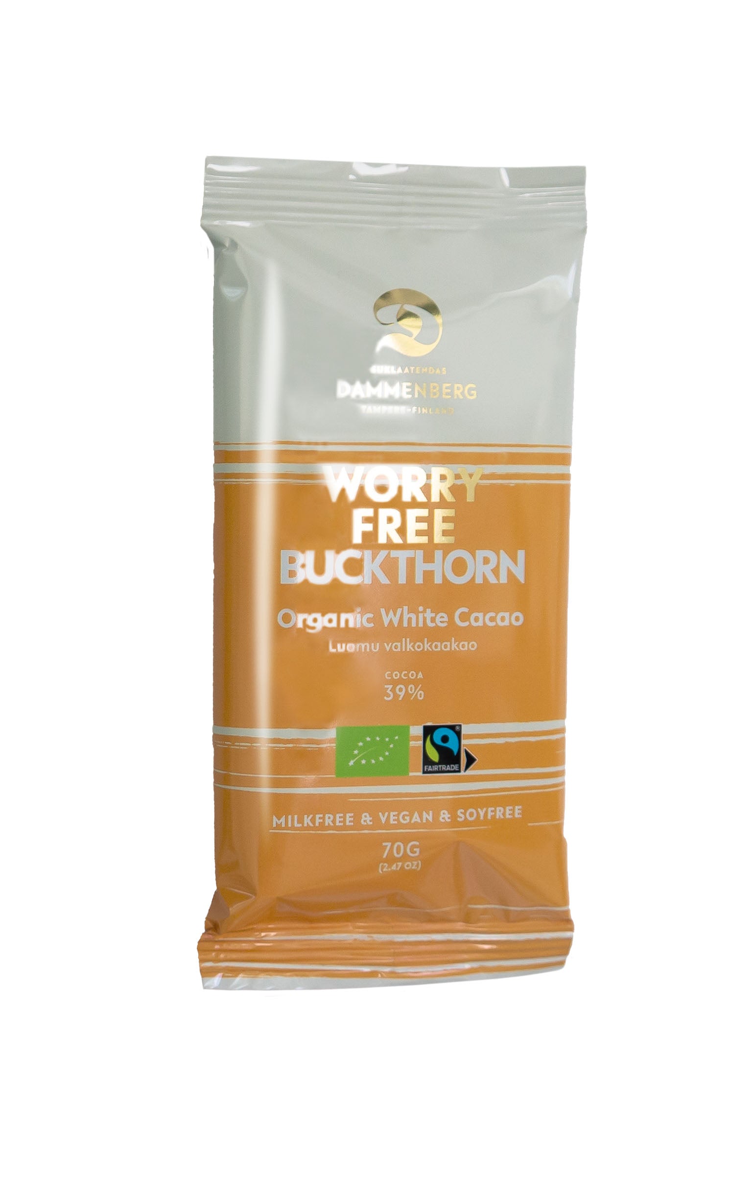 Dammenberg luomu reilunkaupan tyrni valko kaakao levy 70g
