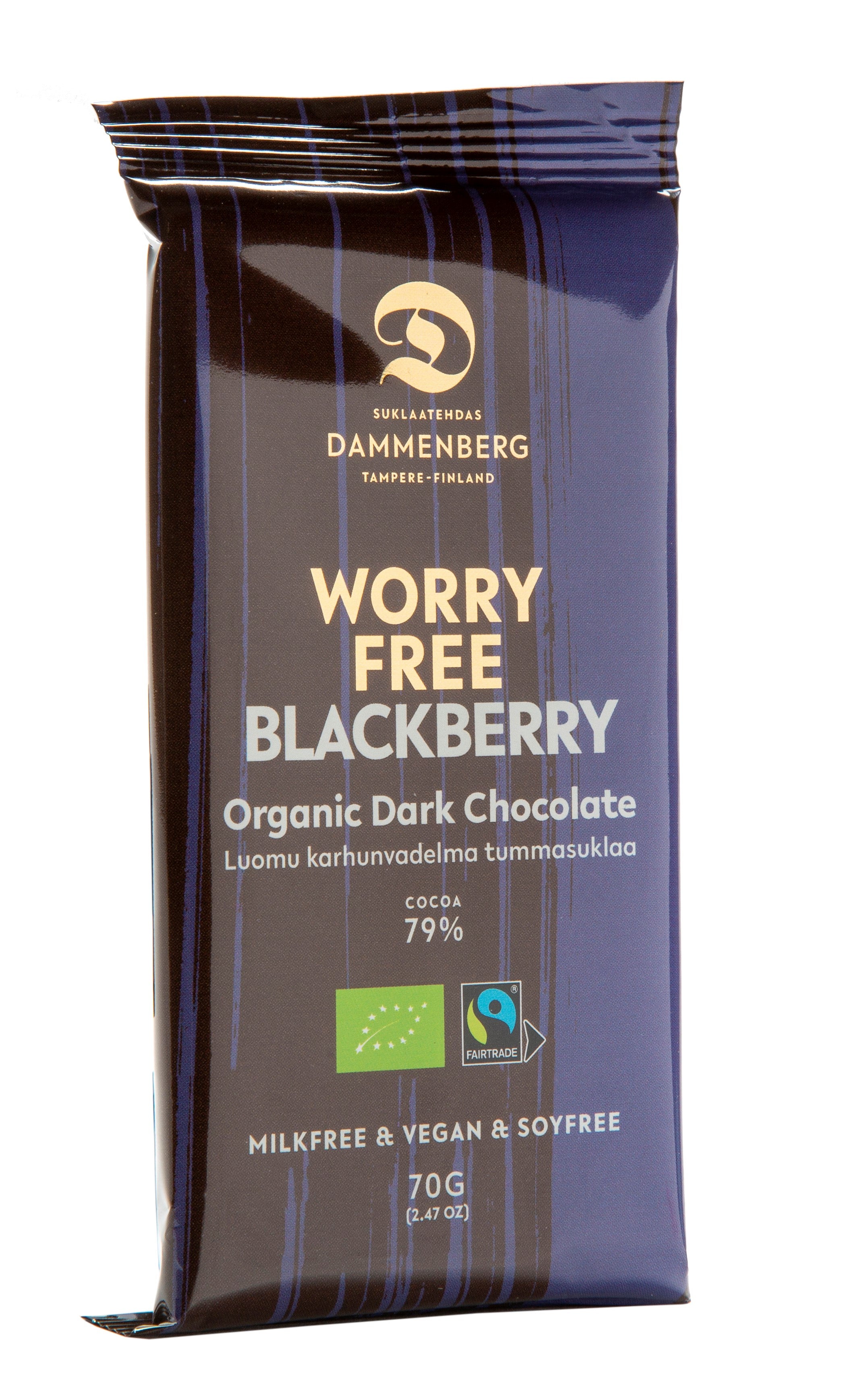 Dammenberg luomu reilunkaupan Karhunvadelma tumma suklaalevy 70g
