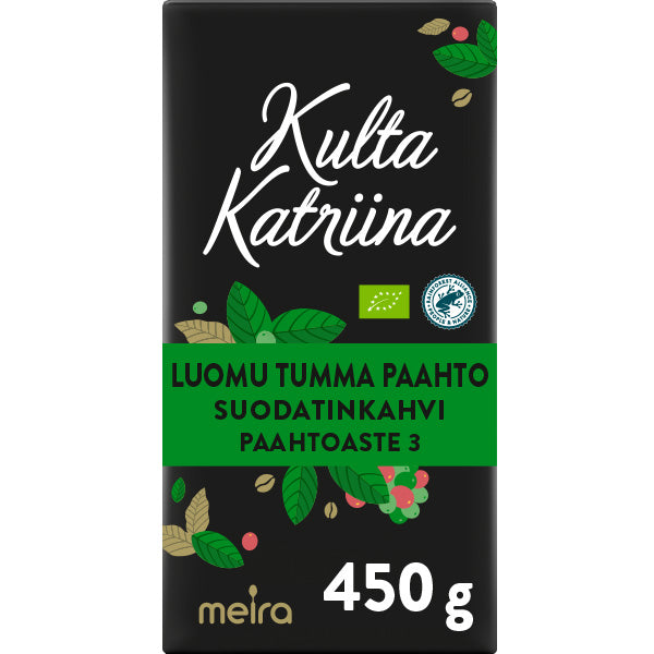 Kulta Katriina Luomu tumma paahto suodatinkahvi RAC 450g