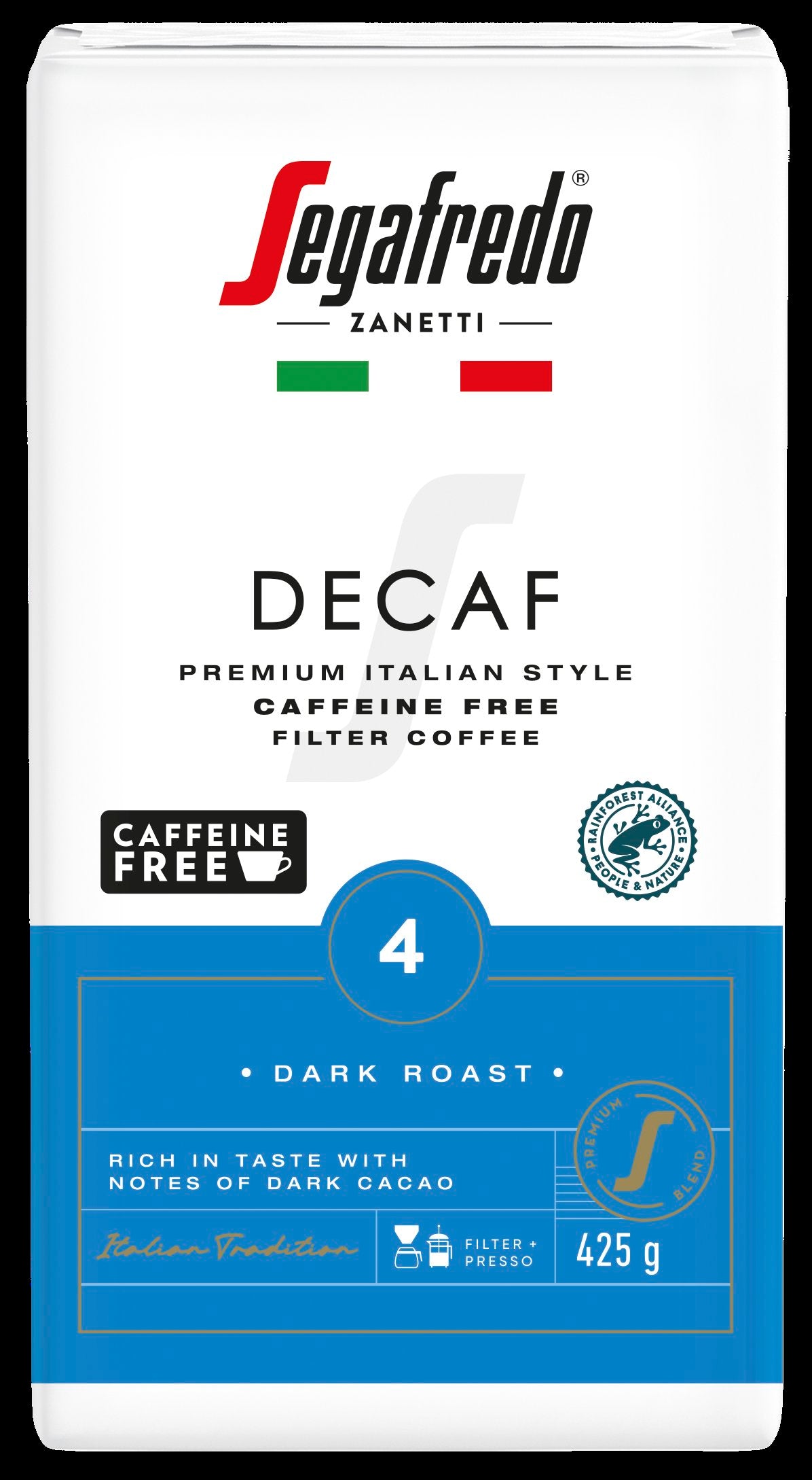 Segafredo Decaf kofeiiniton suodatinkahvi RAC 425g