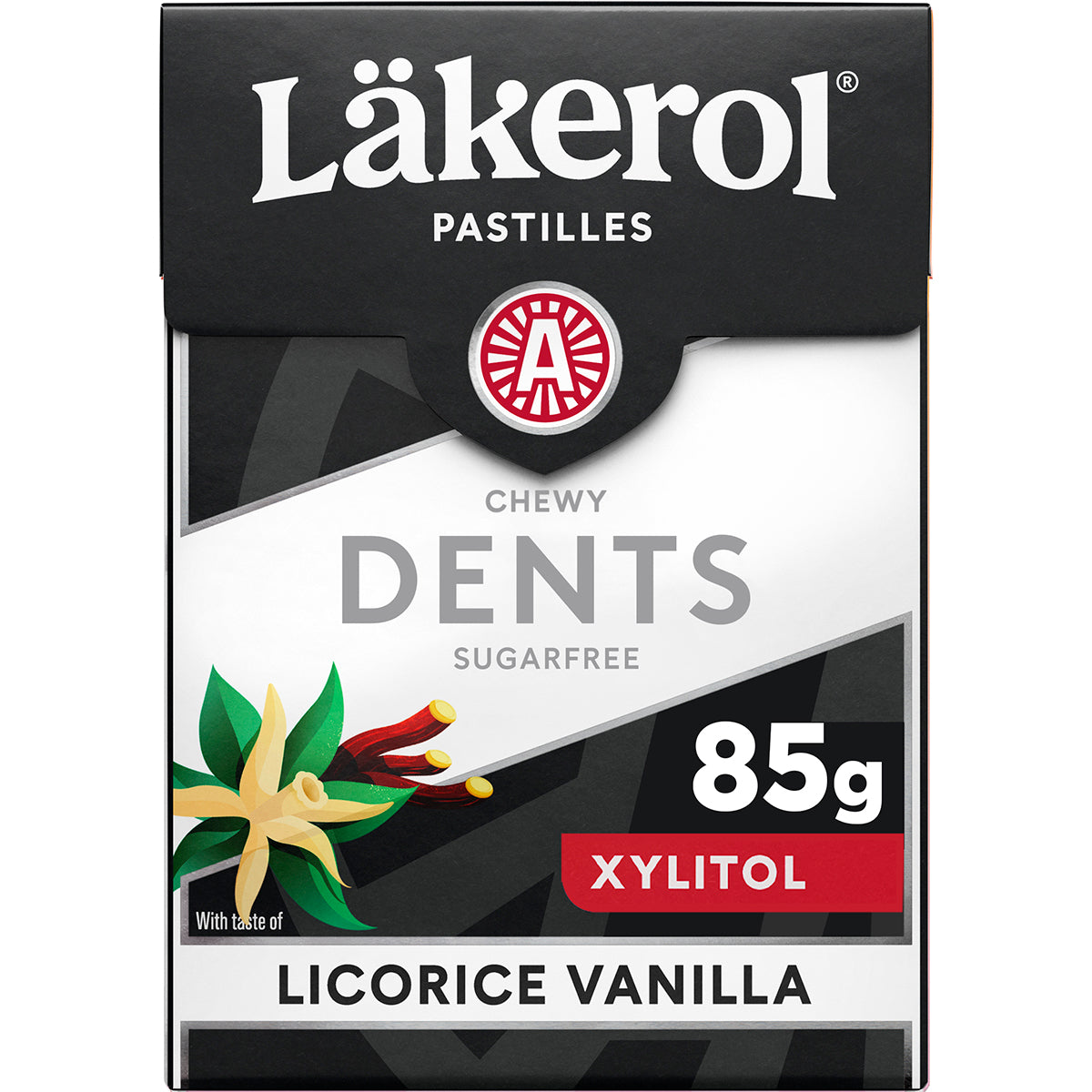 Läkerol Dents Licorice vanilla ksylitolipastilli 85g