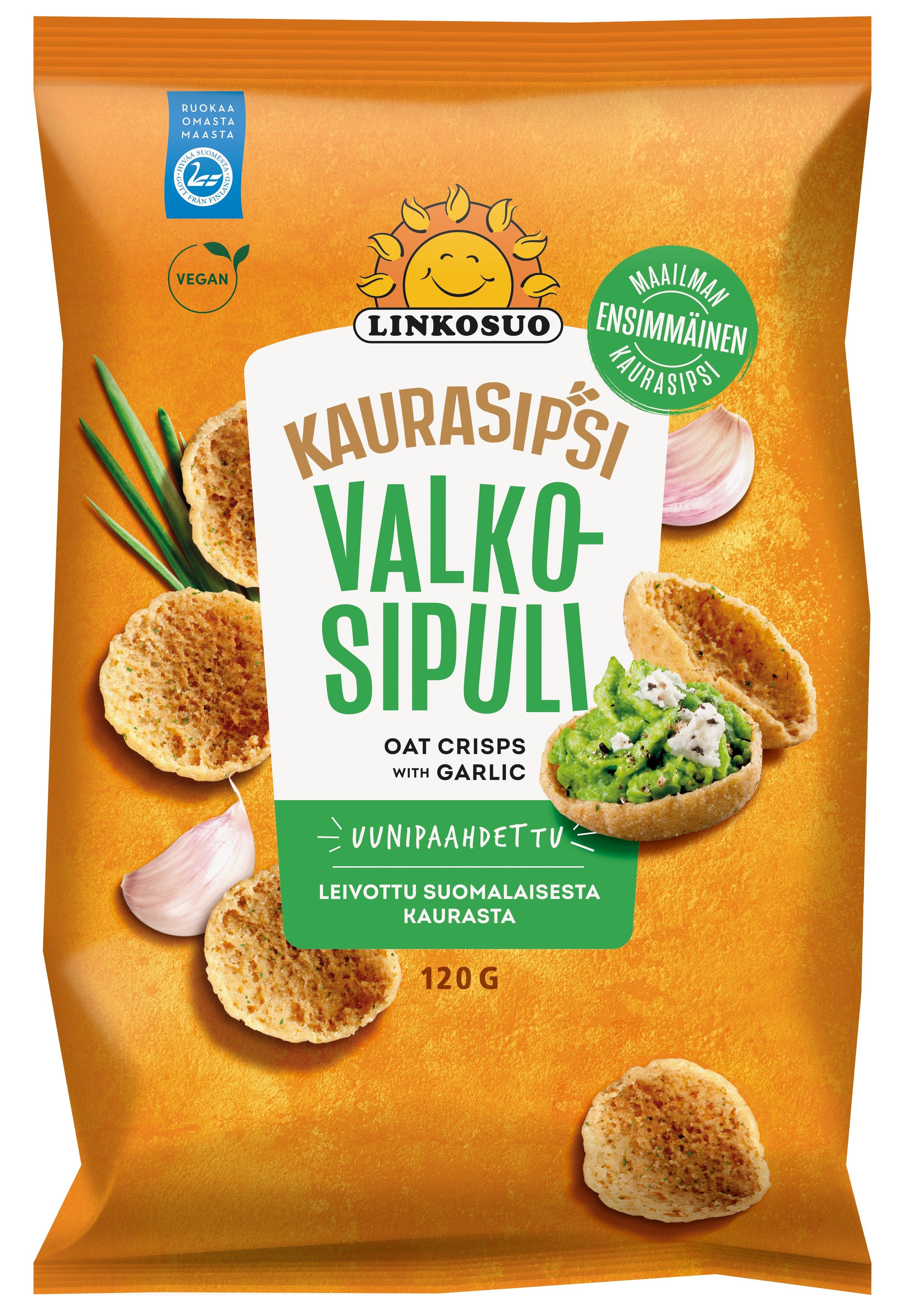 Linkosuo Kaurasipsi valkosipuli 120g