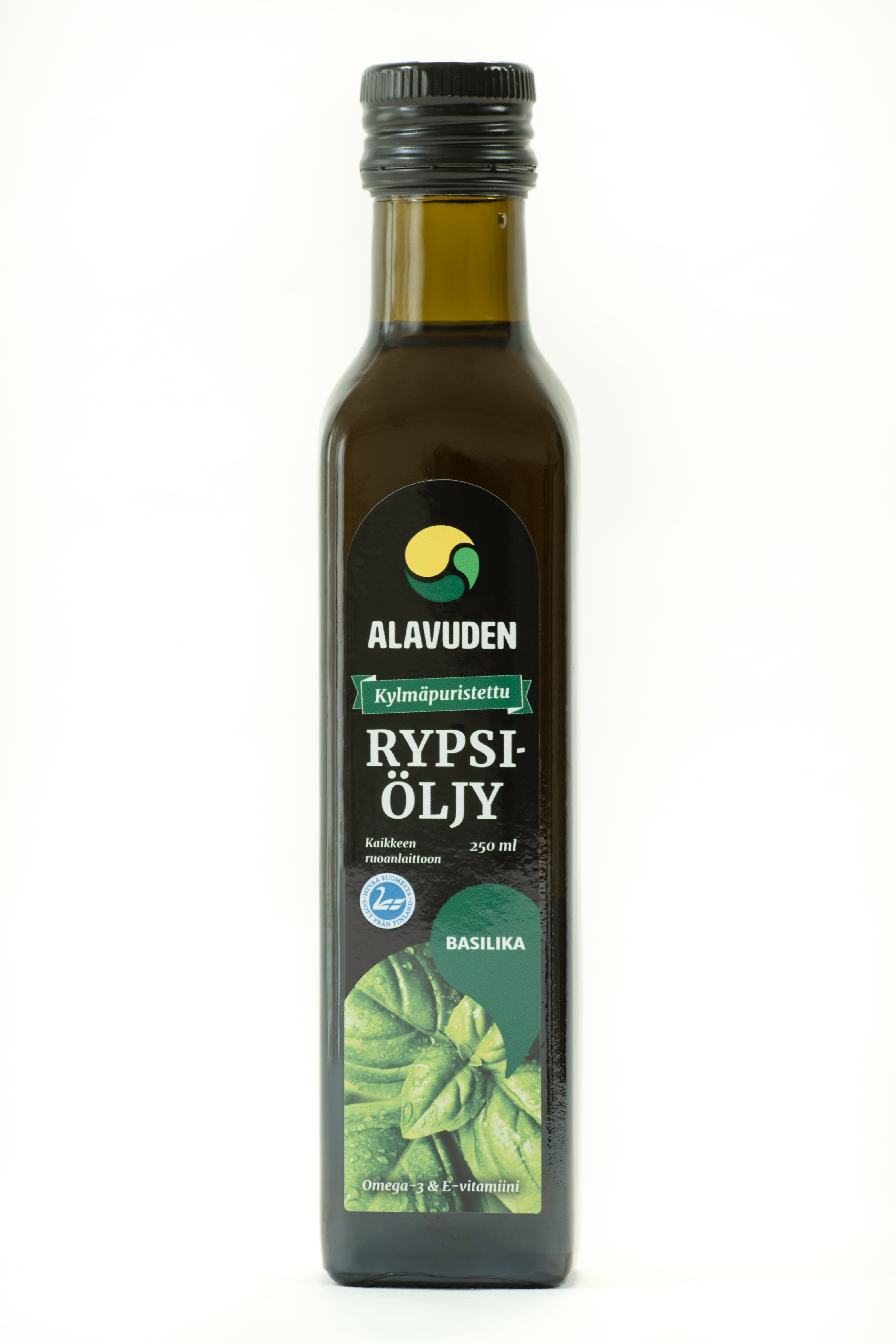Alavuden kylmäpuristettu rypsiöljy BASILIKA 250 ml