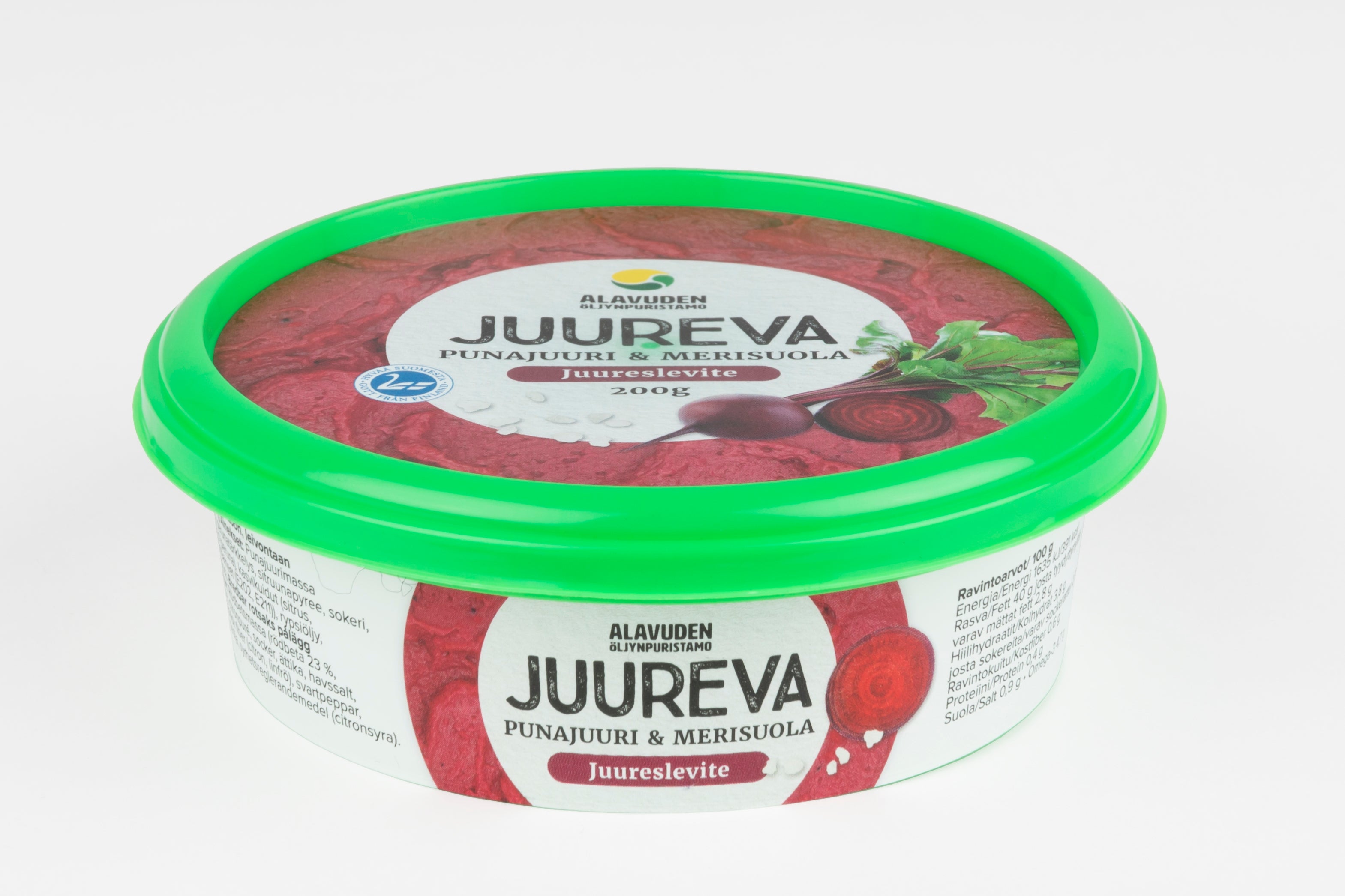 ALAVUDEN ÖLJYNPURISTAMO JUUREVA juureslevite punajuuri-merisuola 200g
