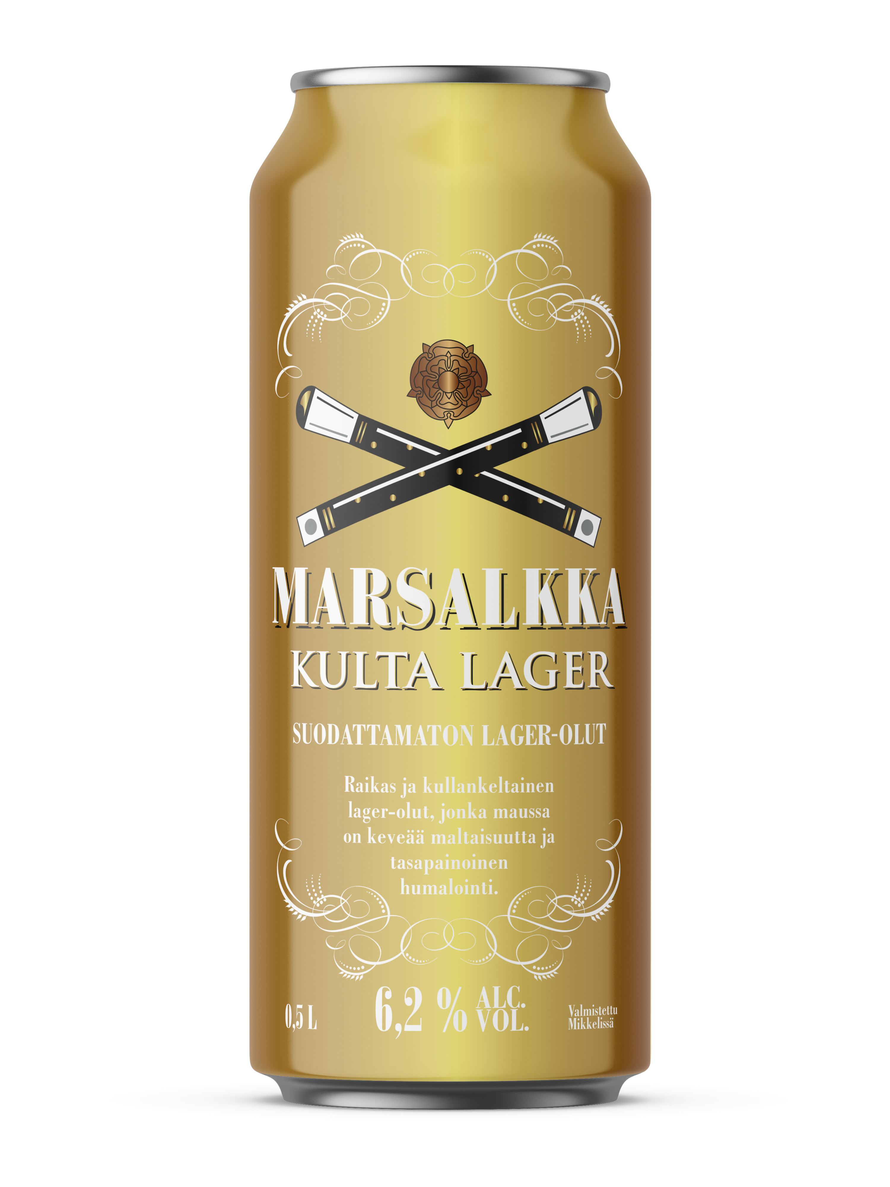 Marsalkka Kulta Lager 6,2% olut 0,5l tölkki