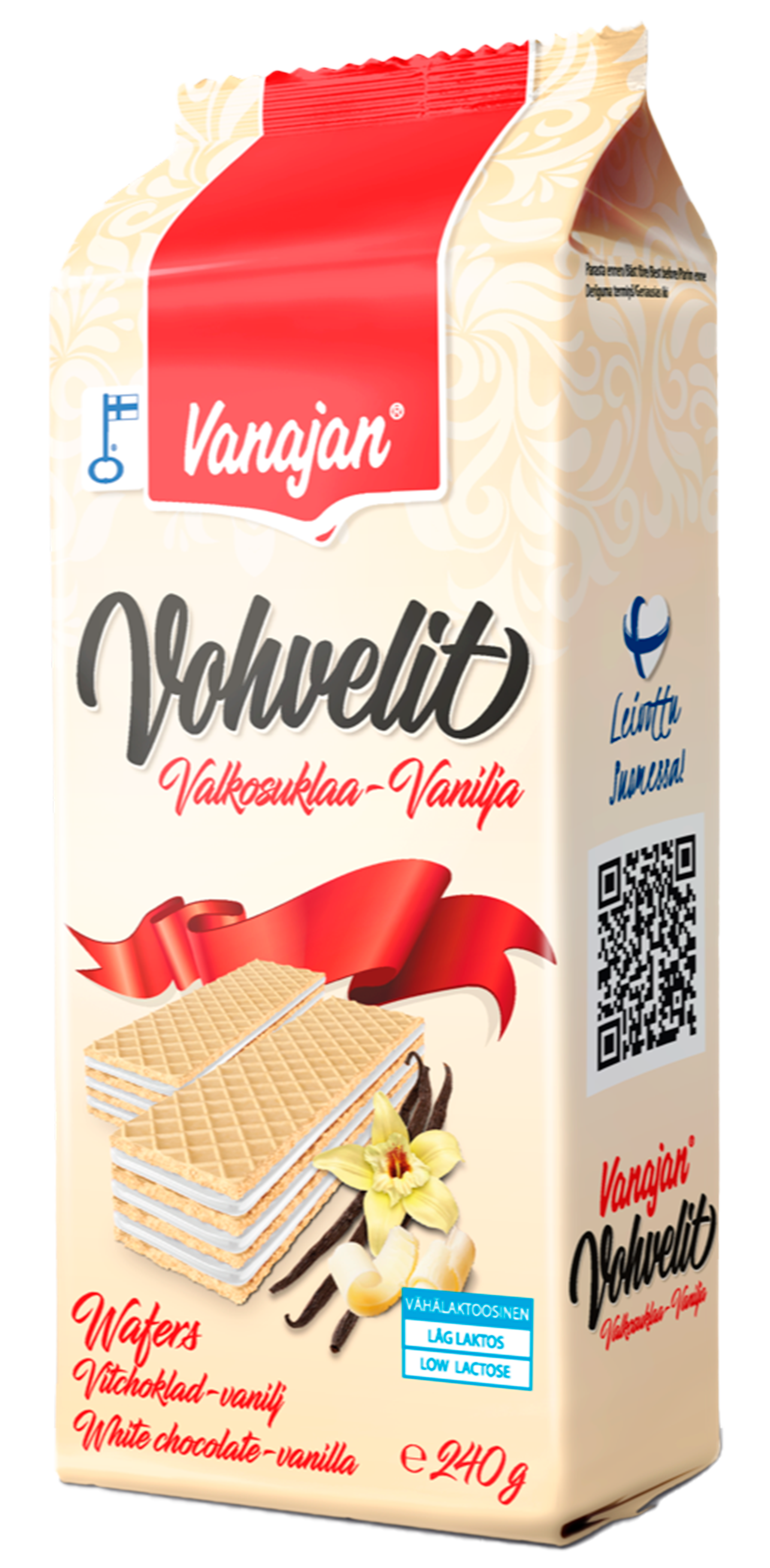 Vanajan Valkosuklaa-vaniljavohveli 240g