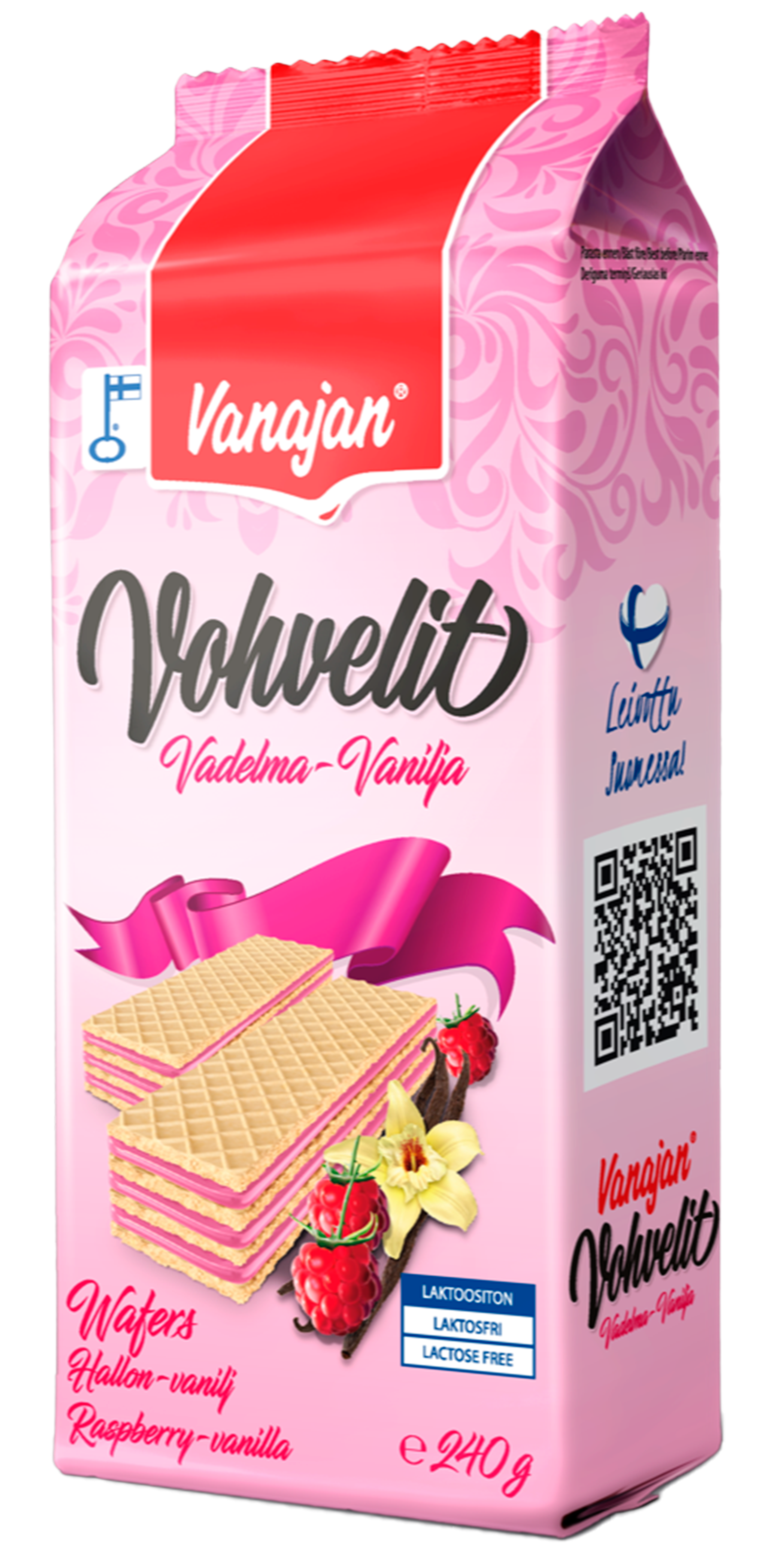 Vanajan Vadelma-vaniljavohveli 240g