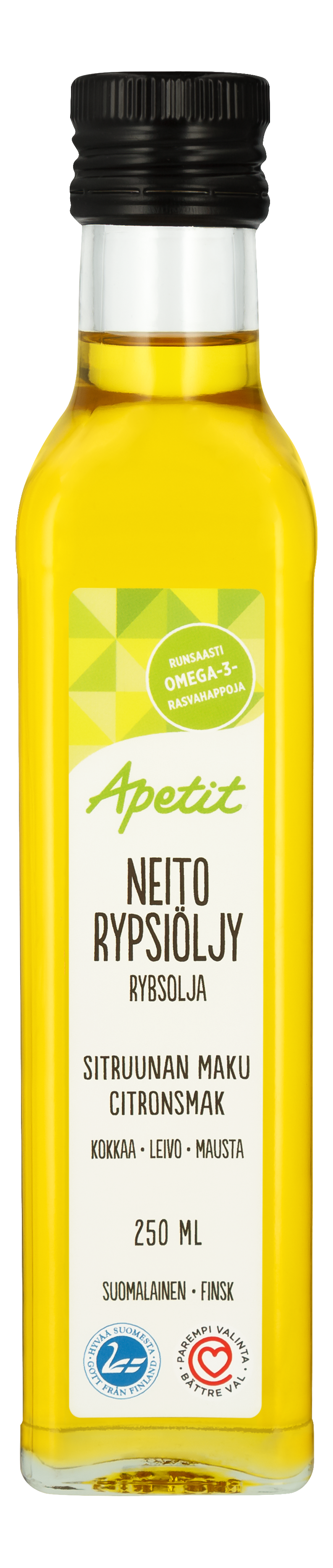 Apetit Neito Puristettu sitruunanmakuinen rypsiöljy 250ml