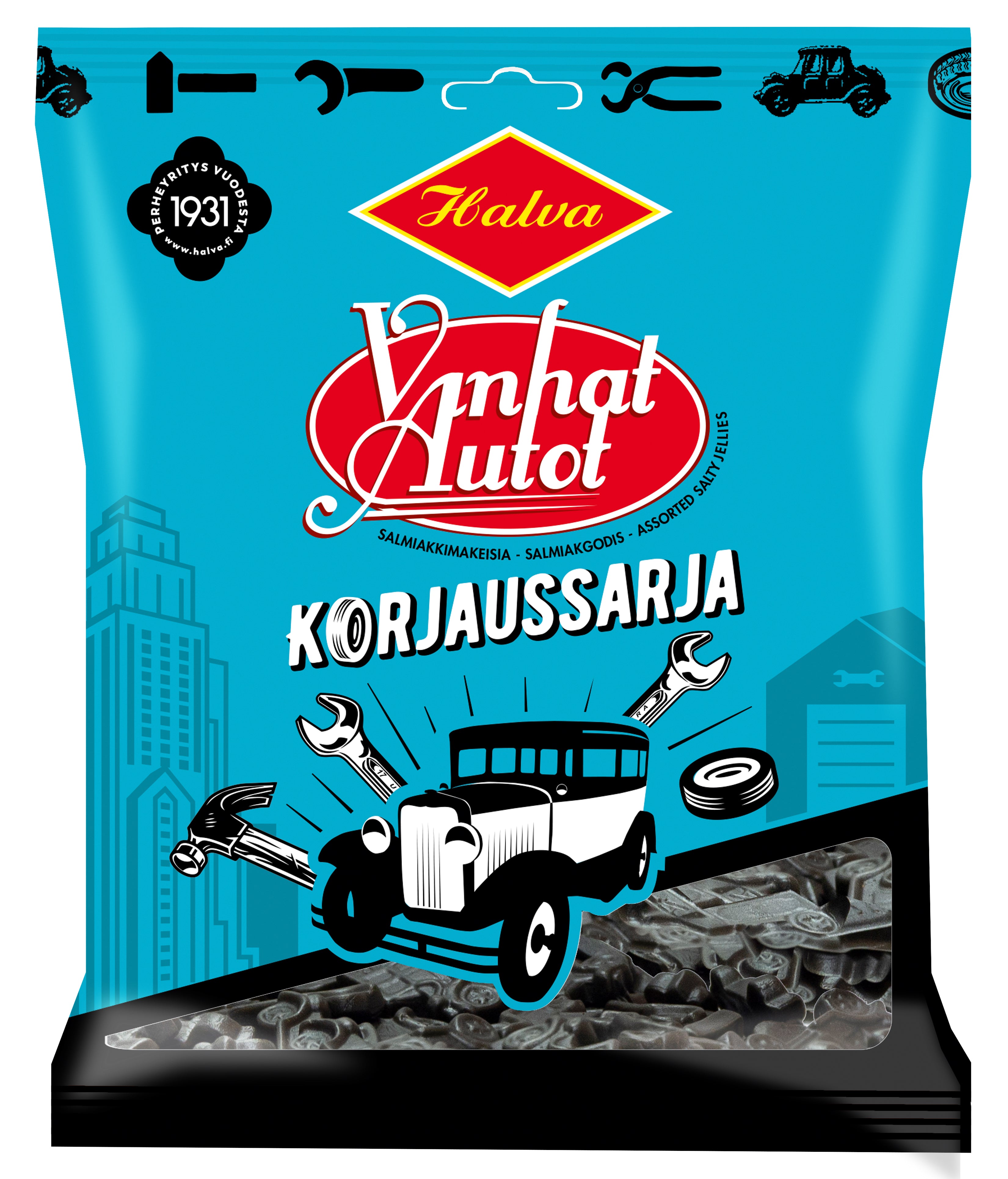 Halva Vanhat Autot Korjaussarja salmiakkimakeisia 120 g