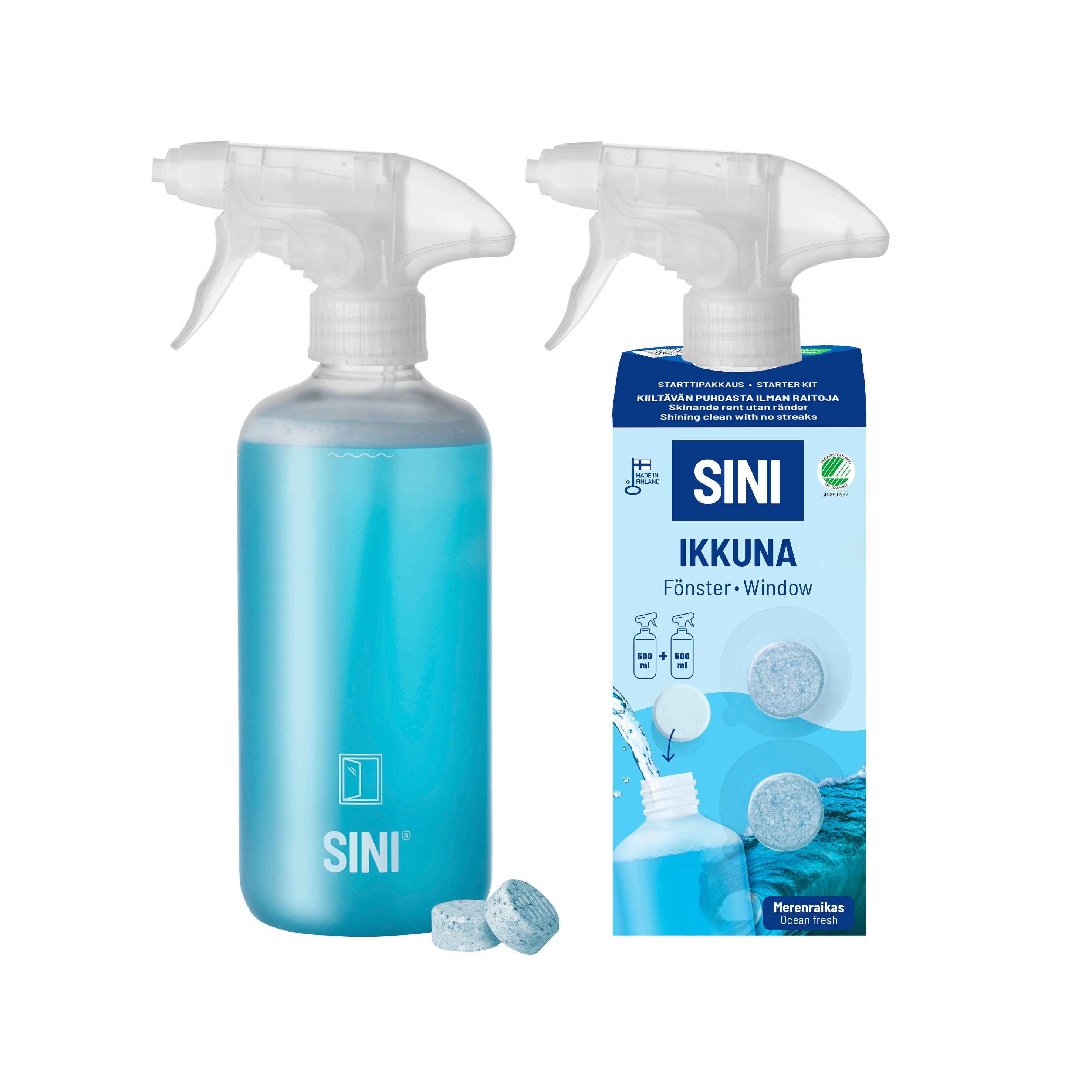 Sini ikkuna starttipakkaus pullo+2tab