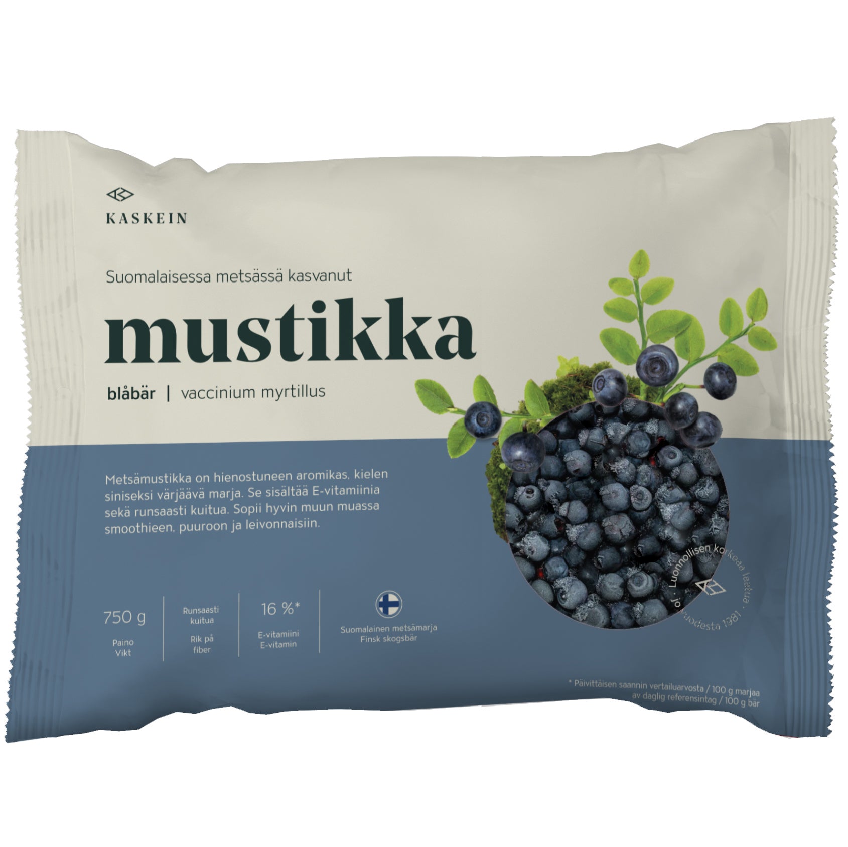 Kaskein 1 kg Mustikka pakaste