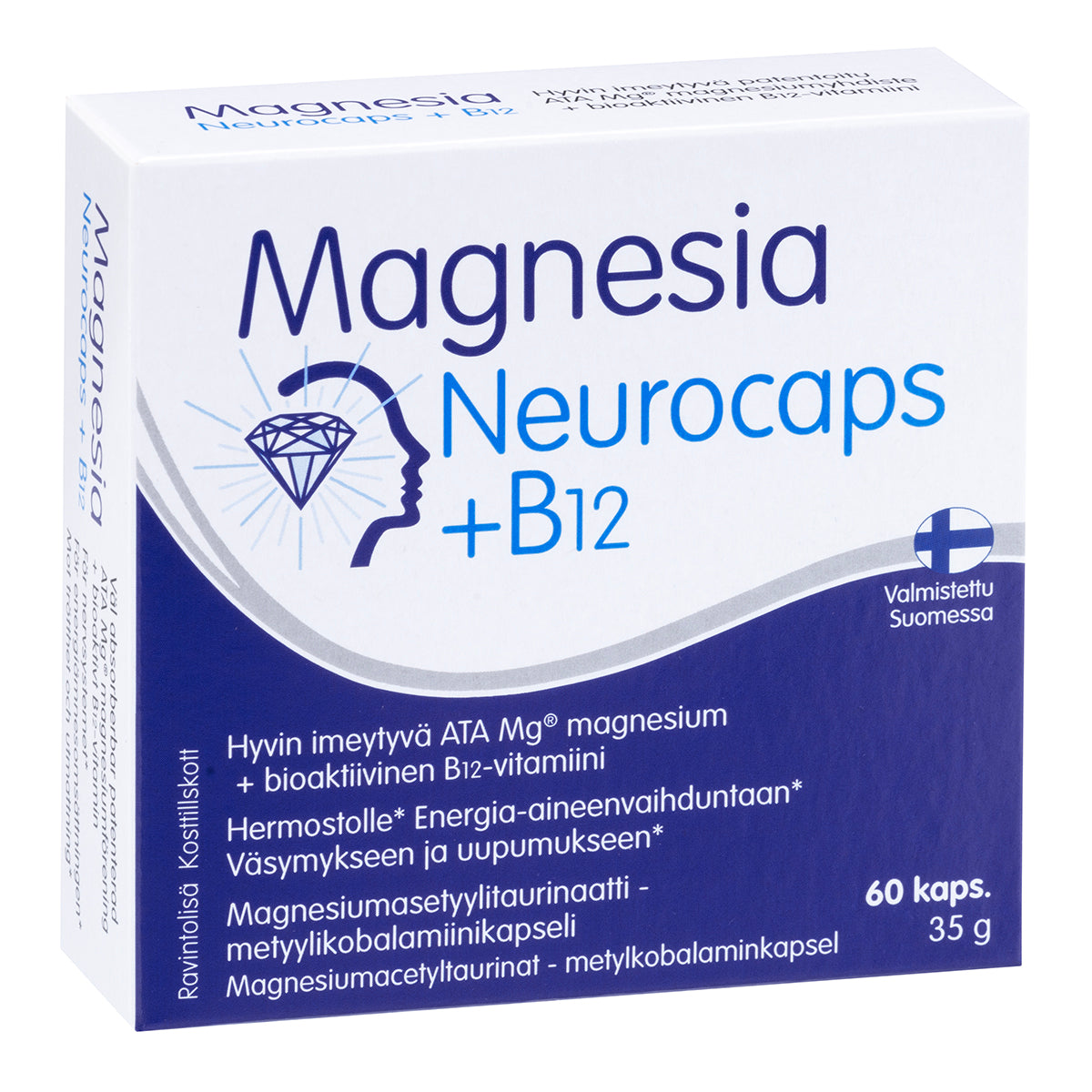 Magnesia Neurocaps + B12 Magnesiumasetyylitaurinaatti - metyylikobalamiinikapseli 60 kaps