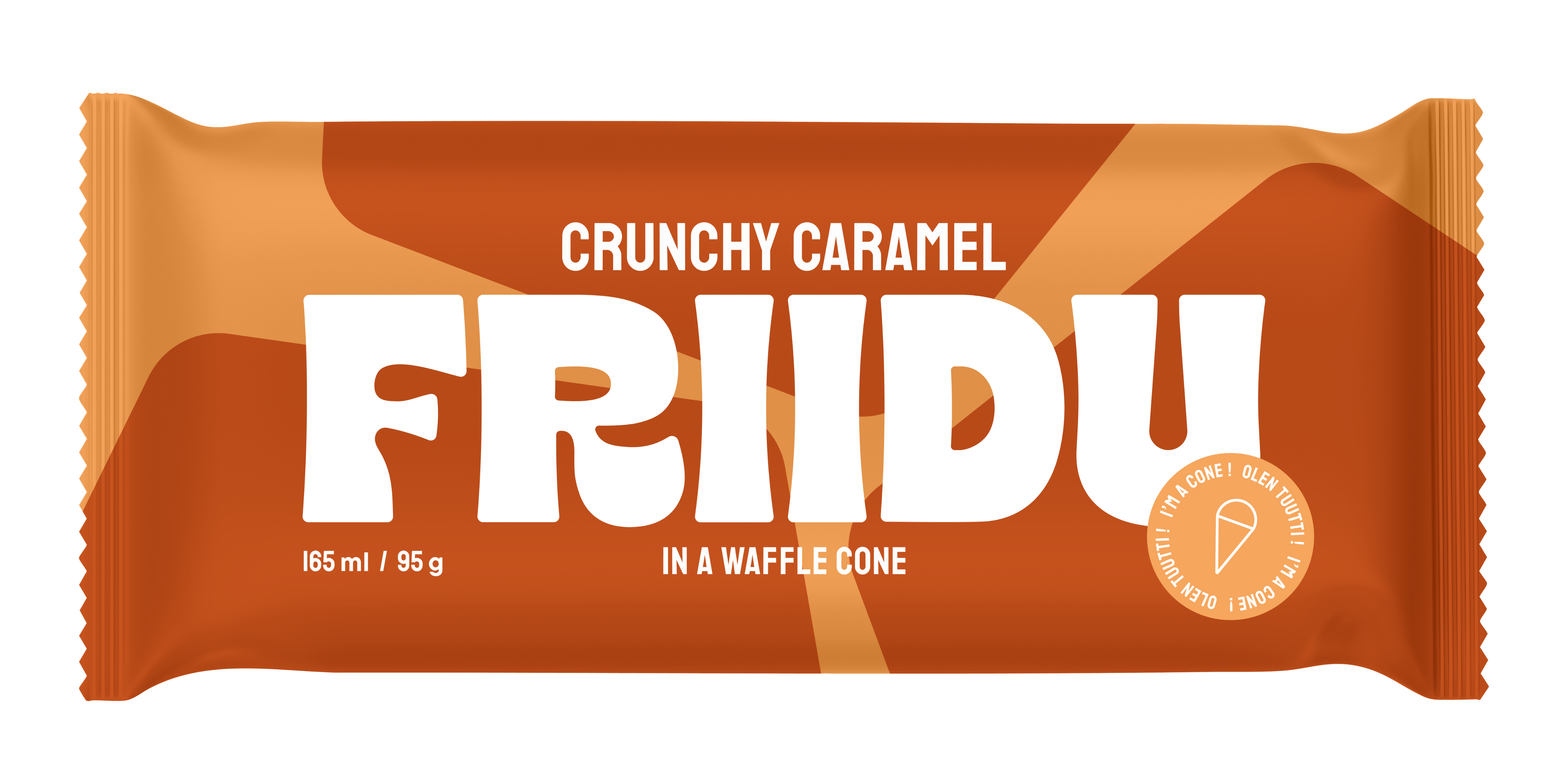 Friidu jäätelötuutti Crunchy Caramel 165ml/95g