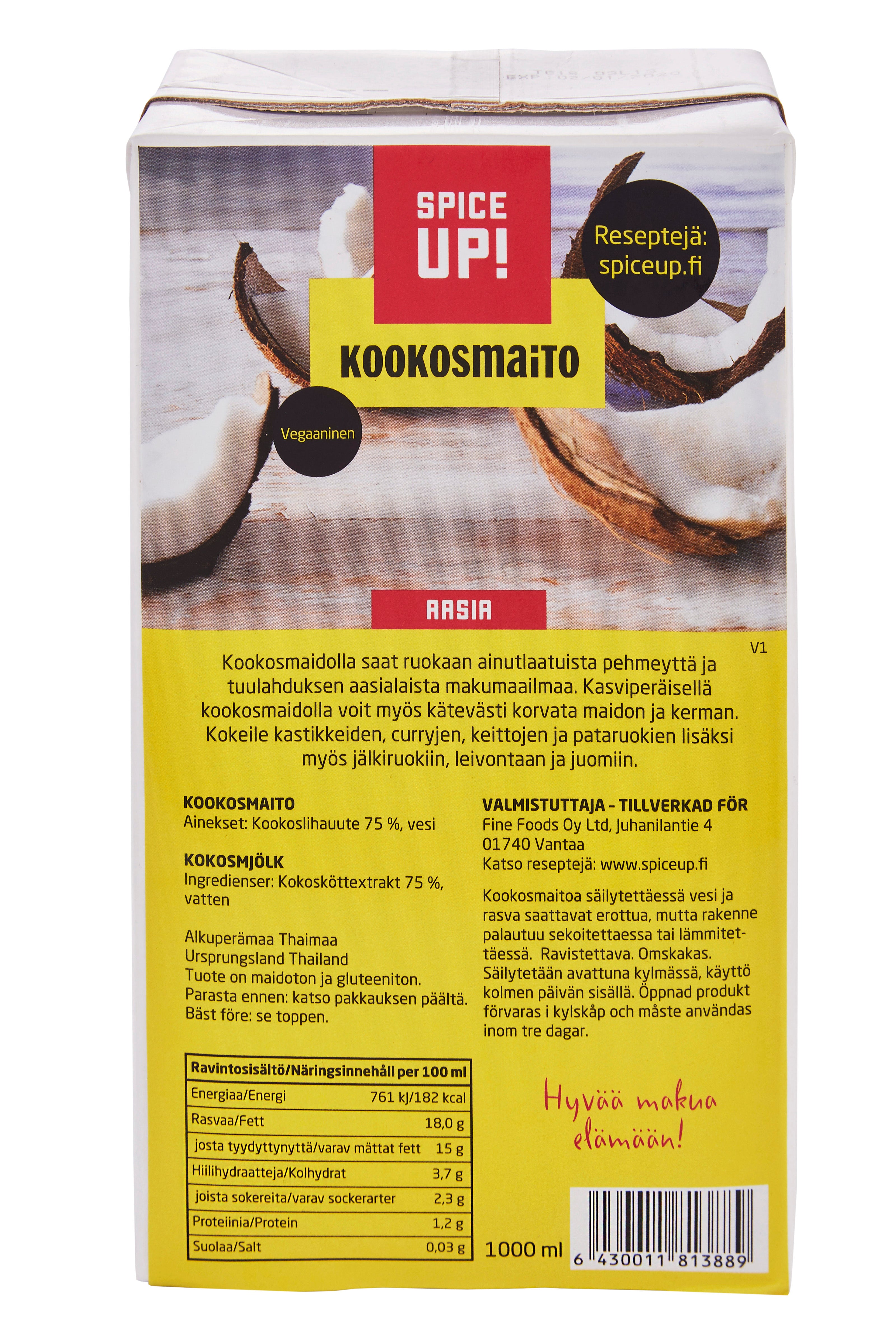 Spice Up! Kookosmaito 1000ml