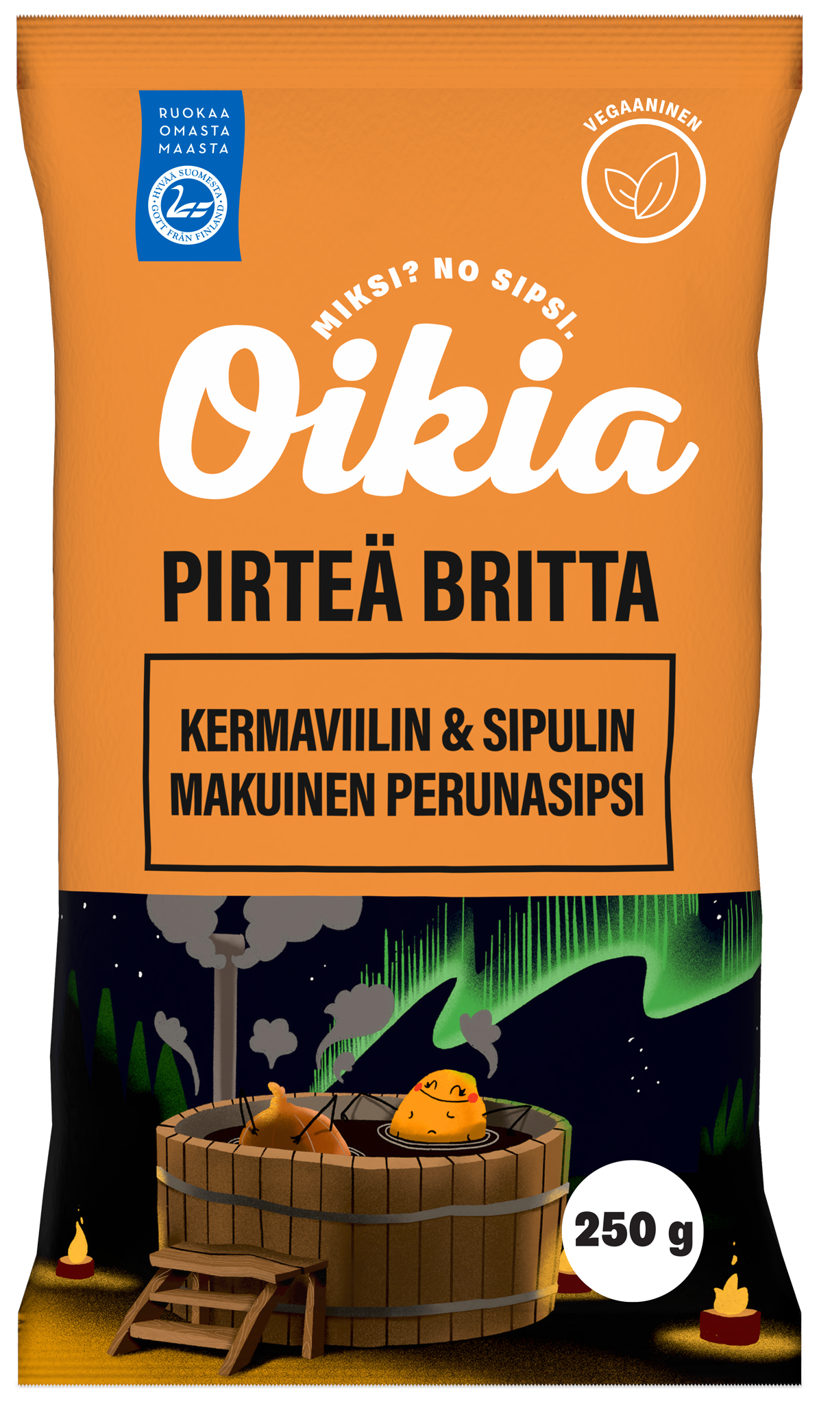 Oikia Pirteä Britta kermaviili-sipuli perunalastut 250g