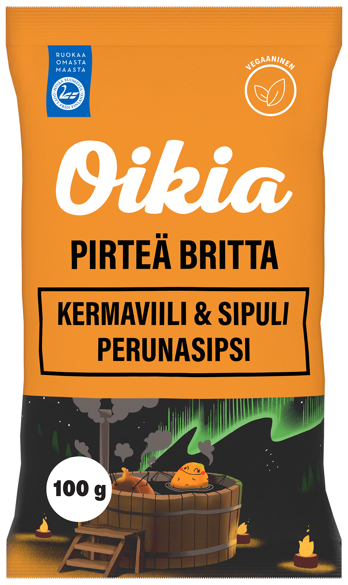 Oikia Pirteä Britta kermaviili-sipuli perunalastut 100g