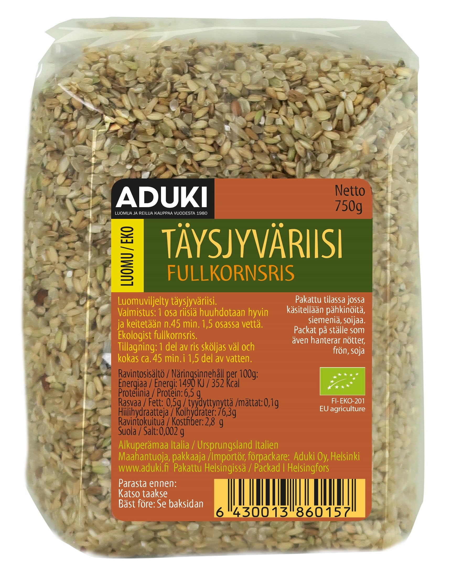 Aduki Luomu Täysjyväriisi 750g
